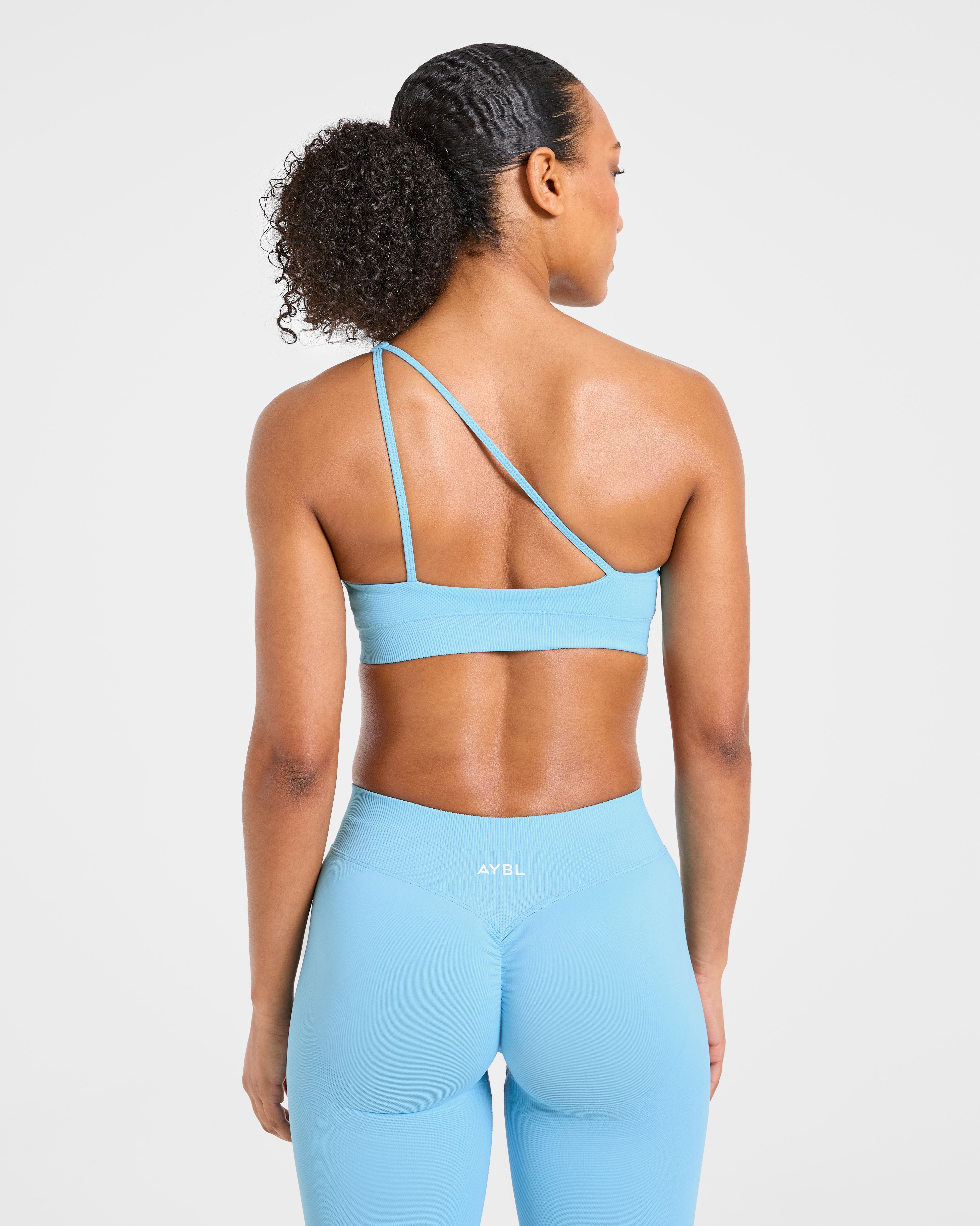 Enhance Seamless One Shoulder Sports Bra - Powder Bleu