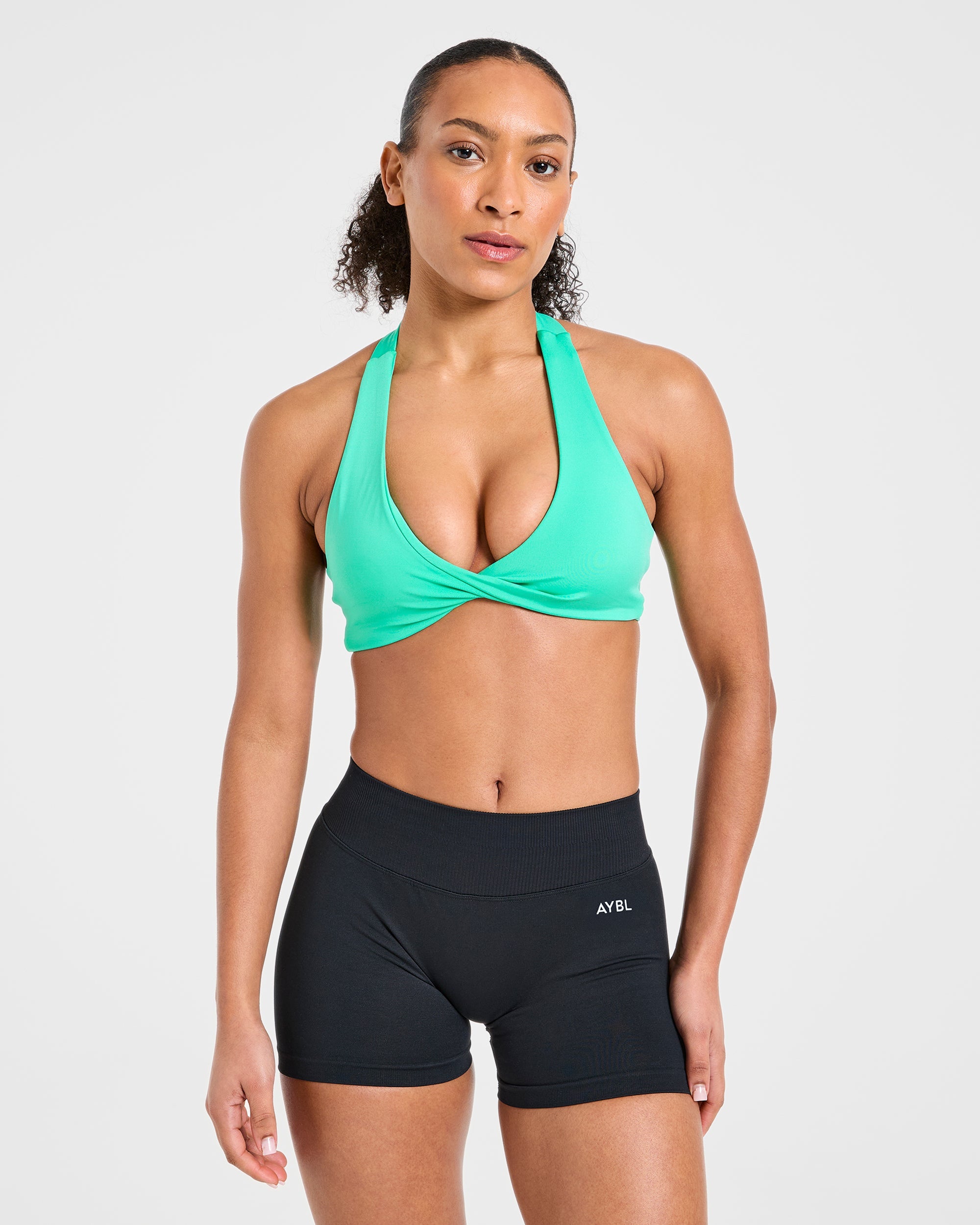 Essential Halterneck Sports Bra - Mint Vert