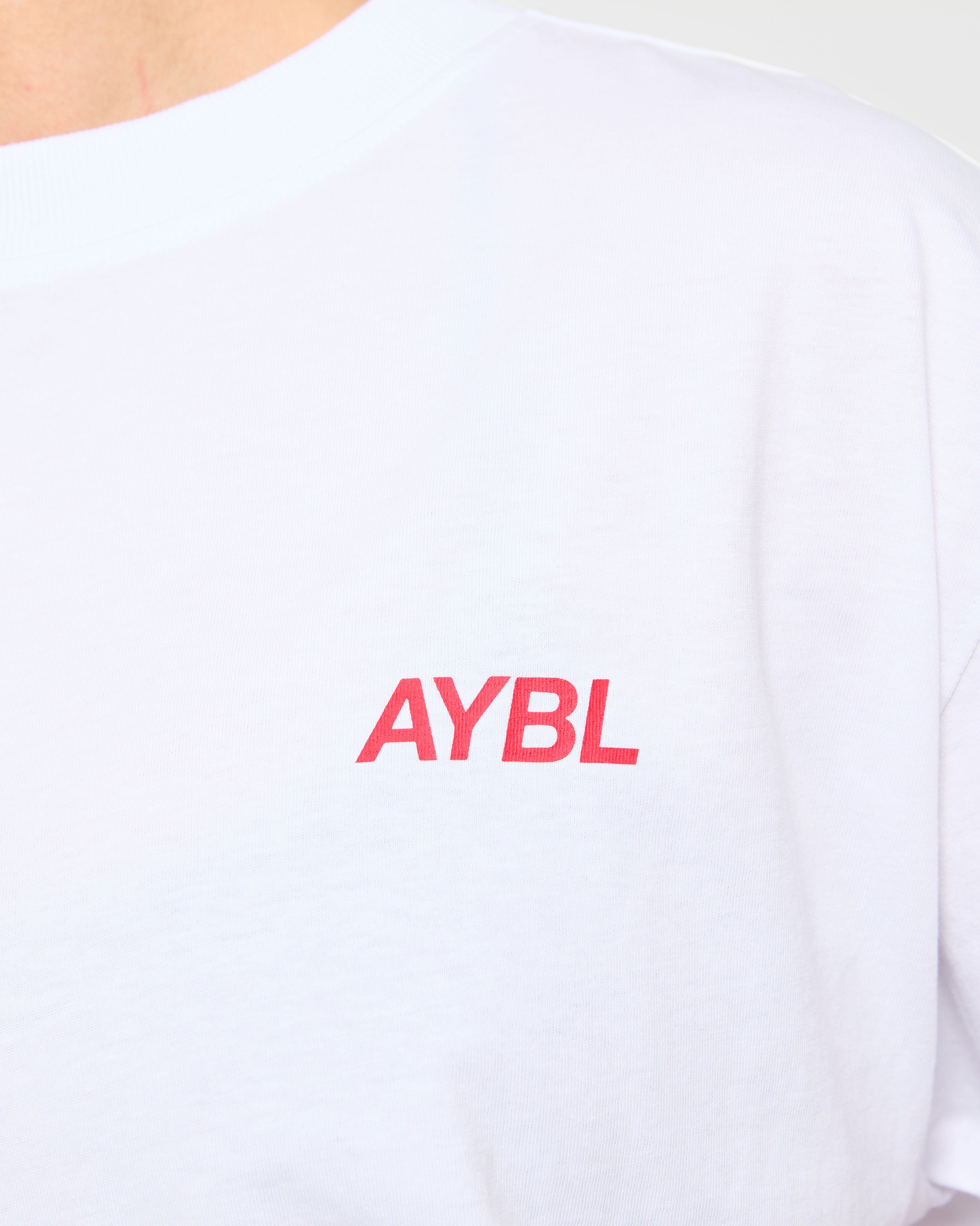 AYBL Sports Club Oversized T Shirt - Blanc/True Red