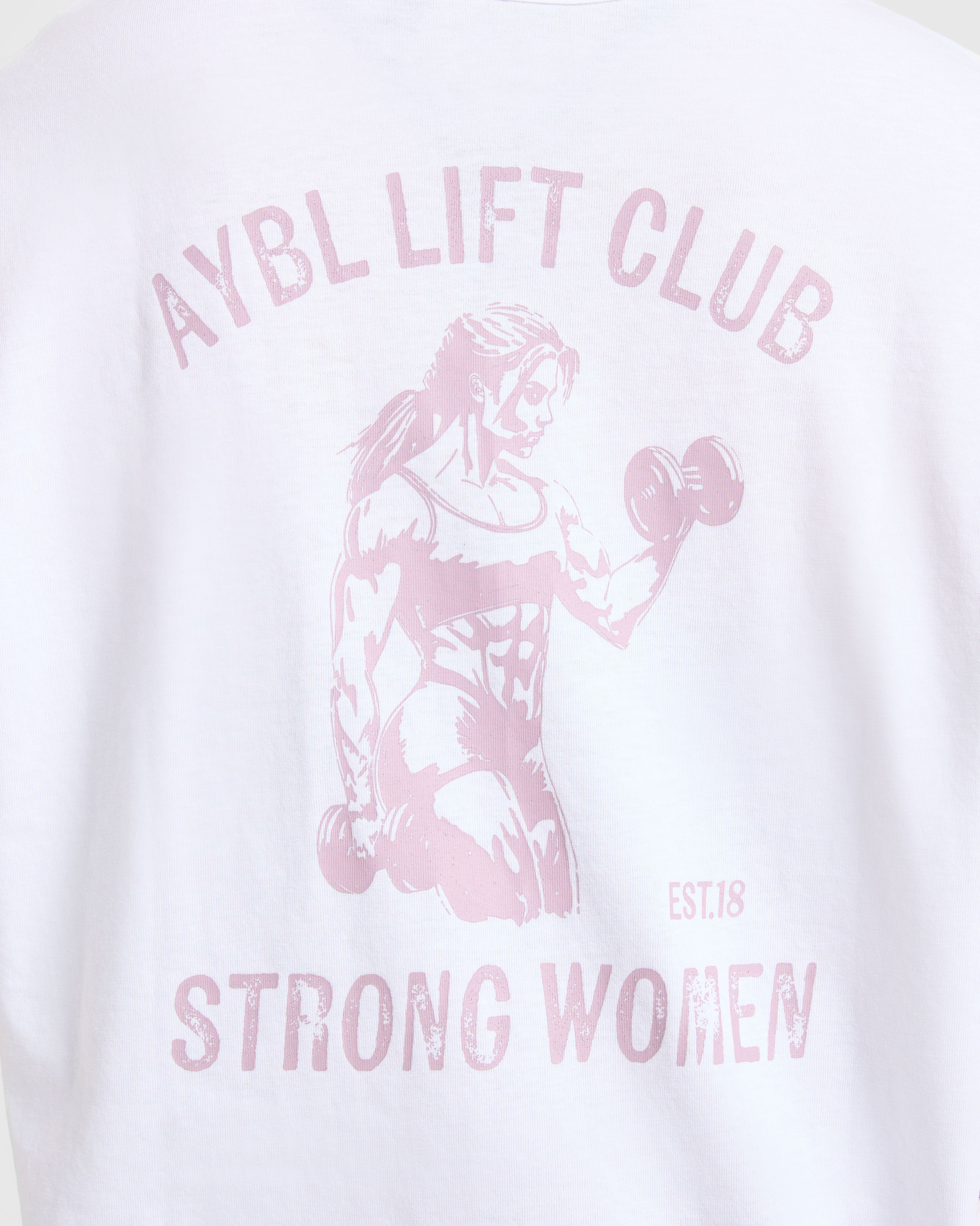 Strong Women Graphic Oversized T Shirt - Blanc/Lilac