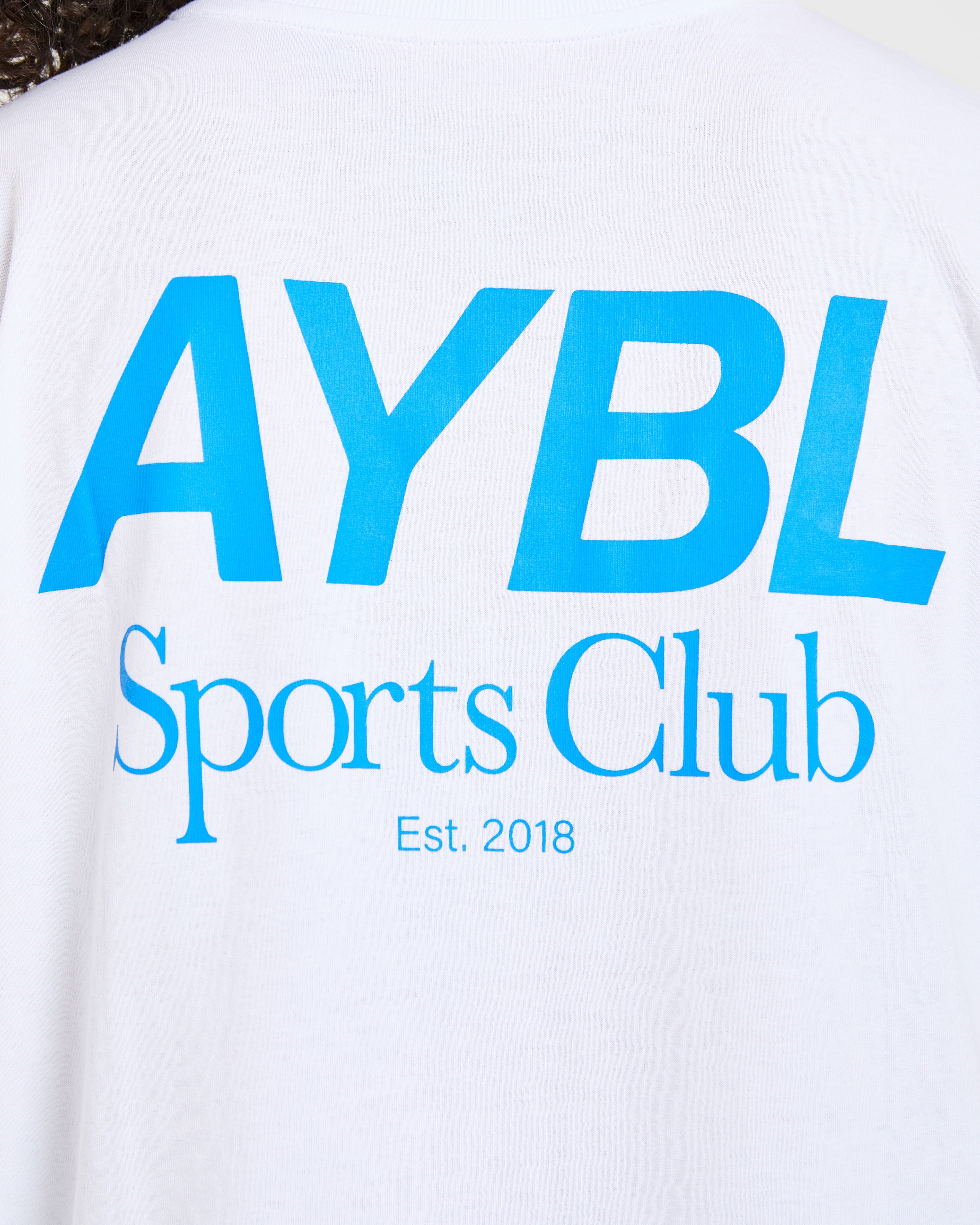AYBL Sports Club Oversized T Shirt - Blanc/Cobalt
