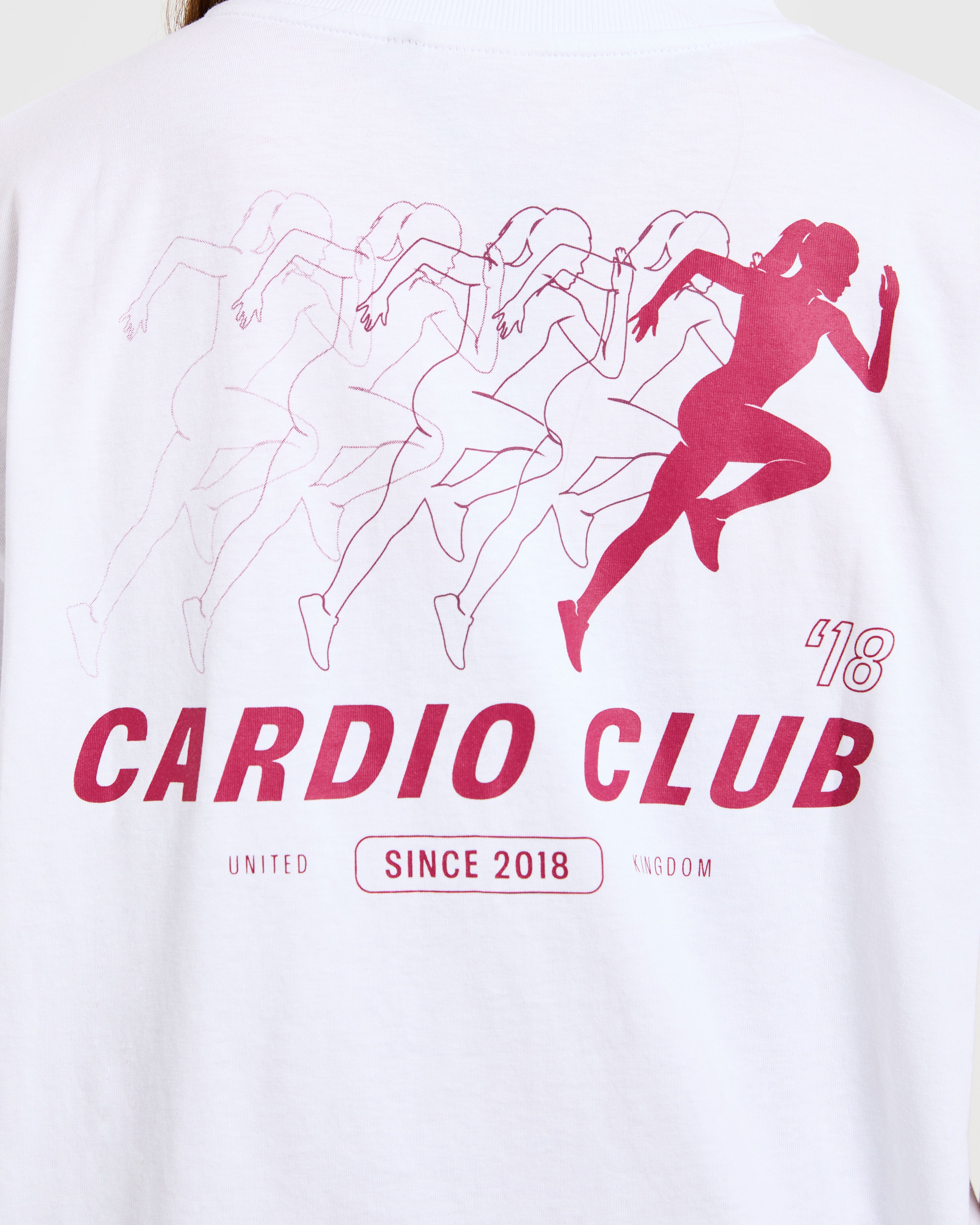 Cardio Club Oversized T Shirt - Blanc/Burgundy