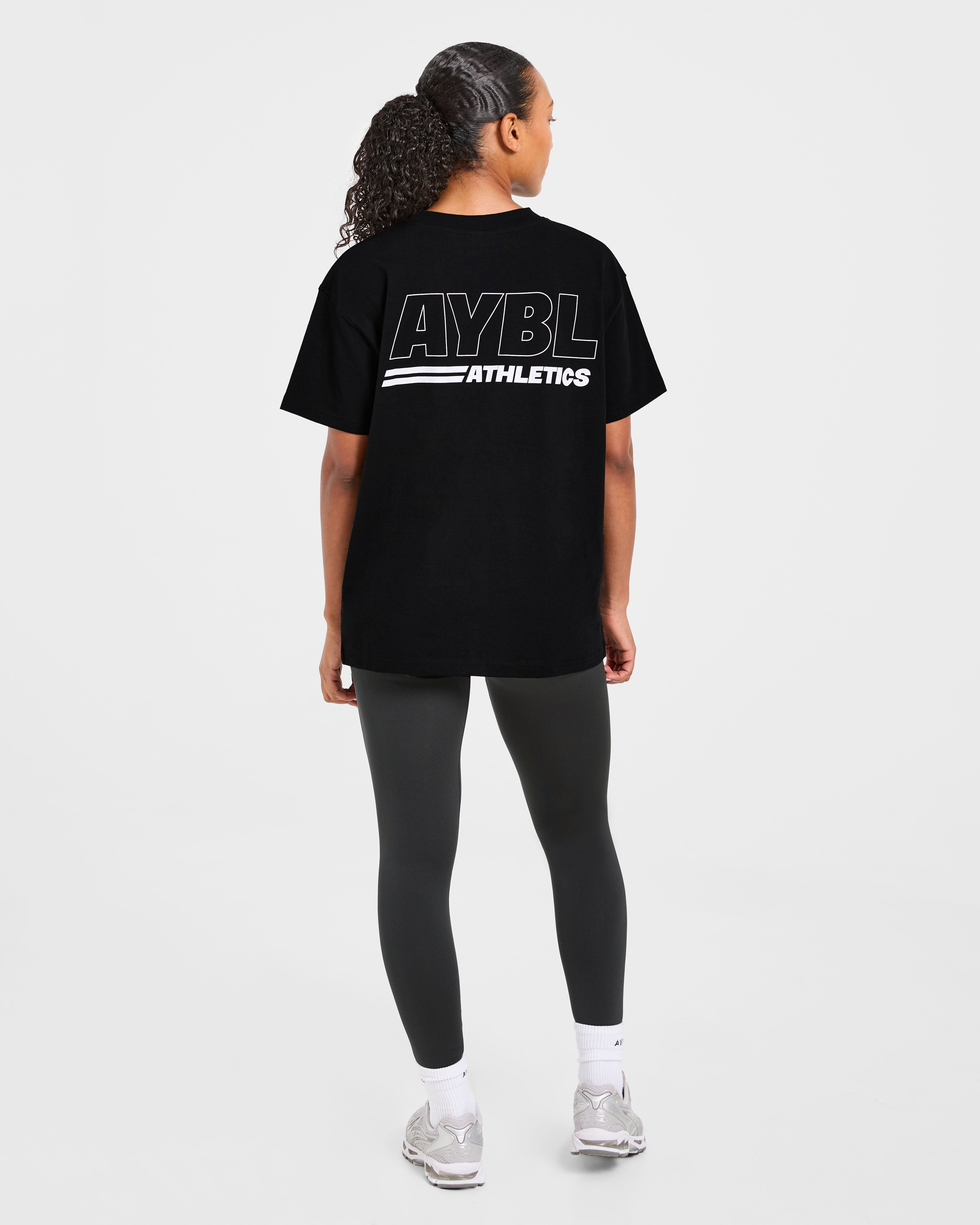 Athletics Track Oversized T Shirt - Noir/Blanc