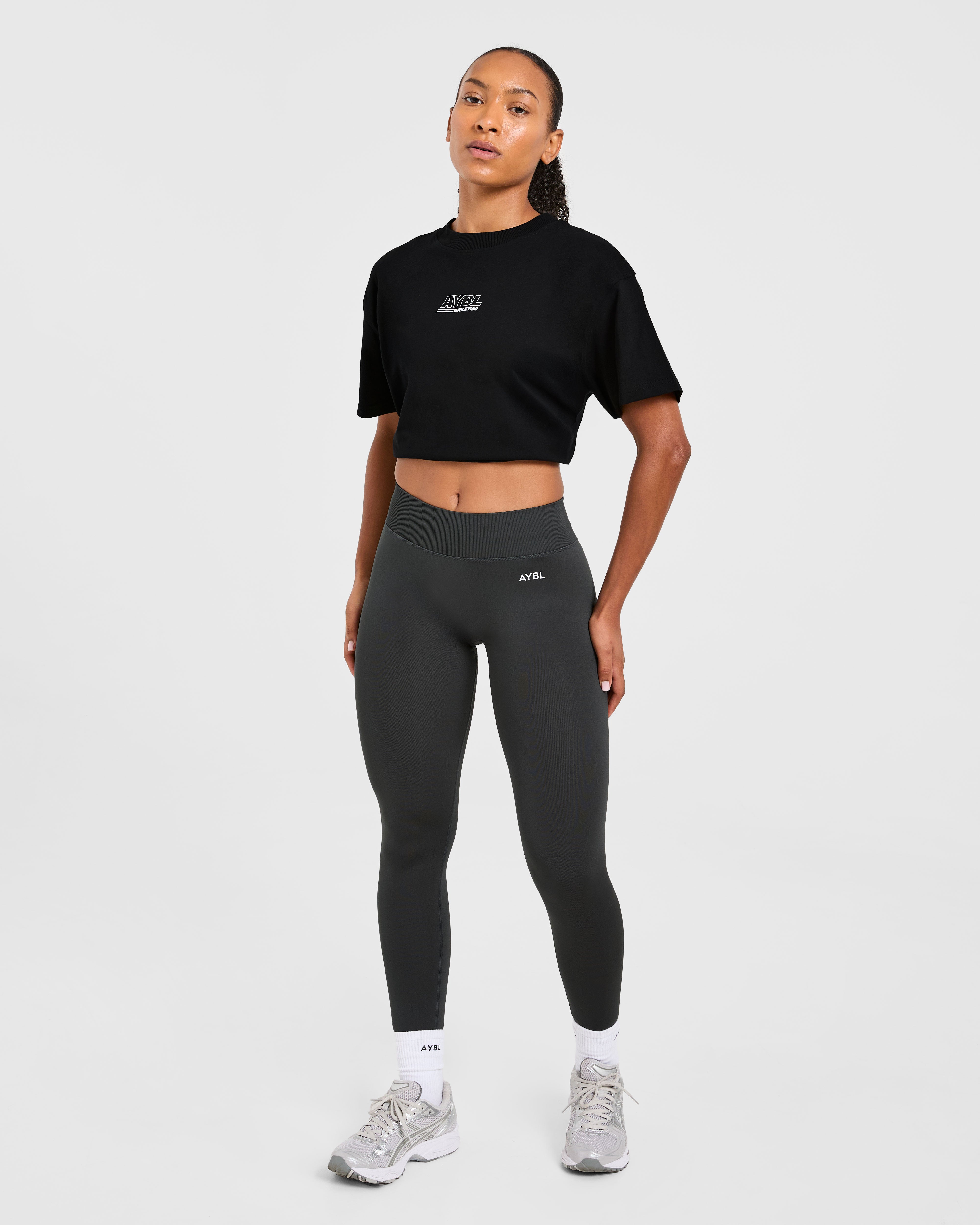 Athletics Track Oversized T Shirt - Noir/Blanc