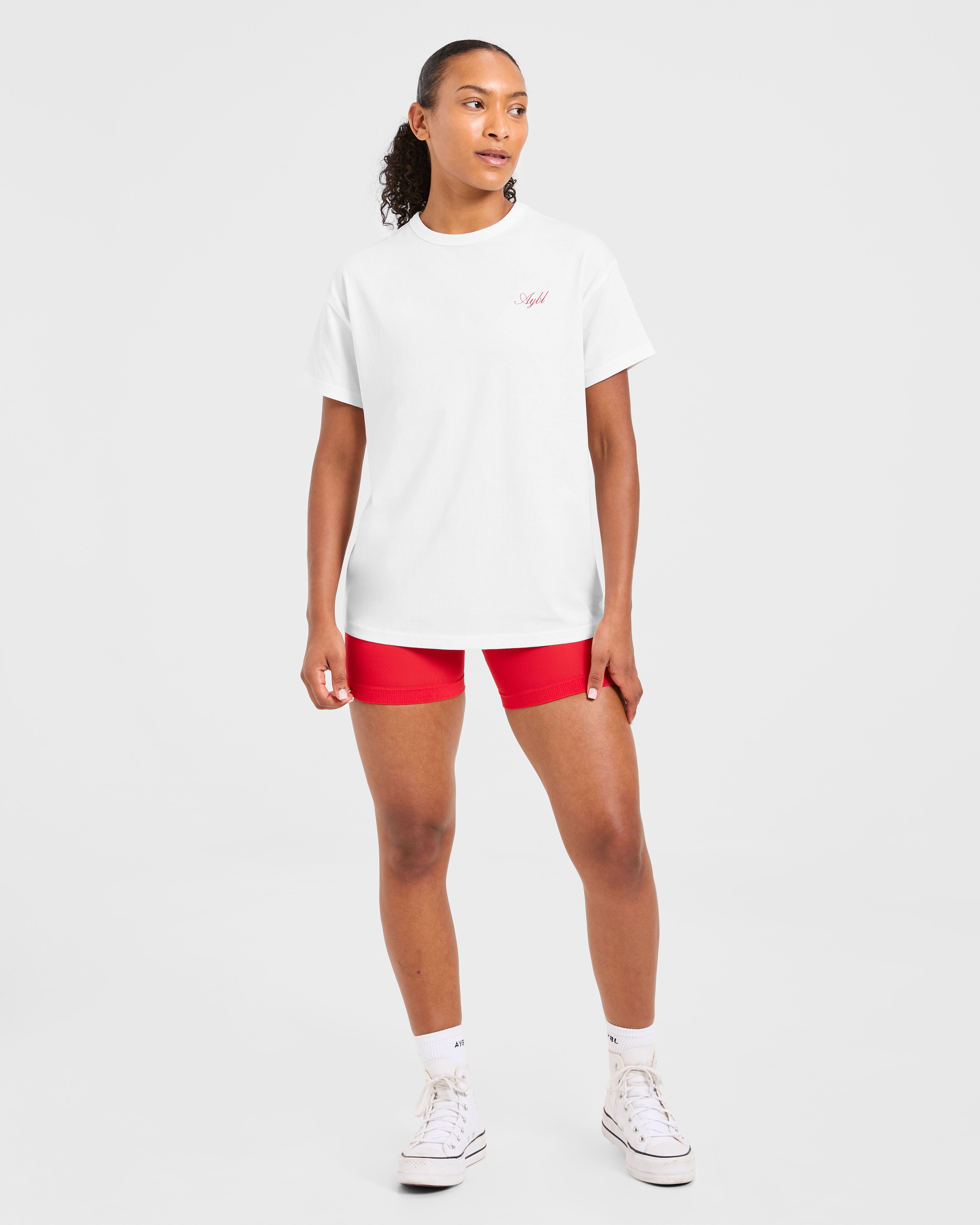 Athletics Sport Dept Oversized T Shirt - Blanc/Rouge