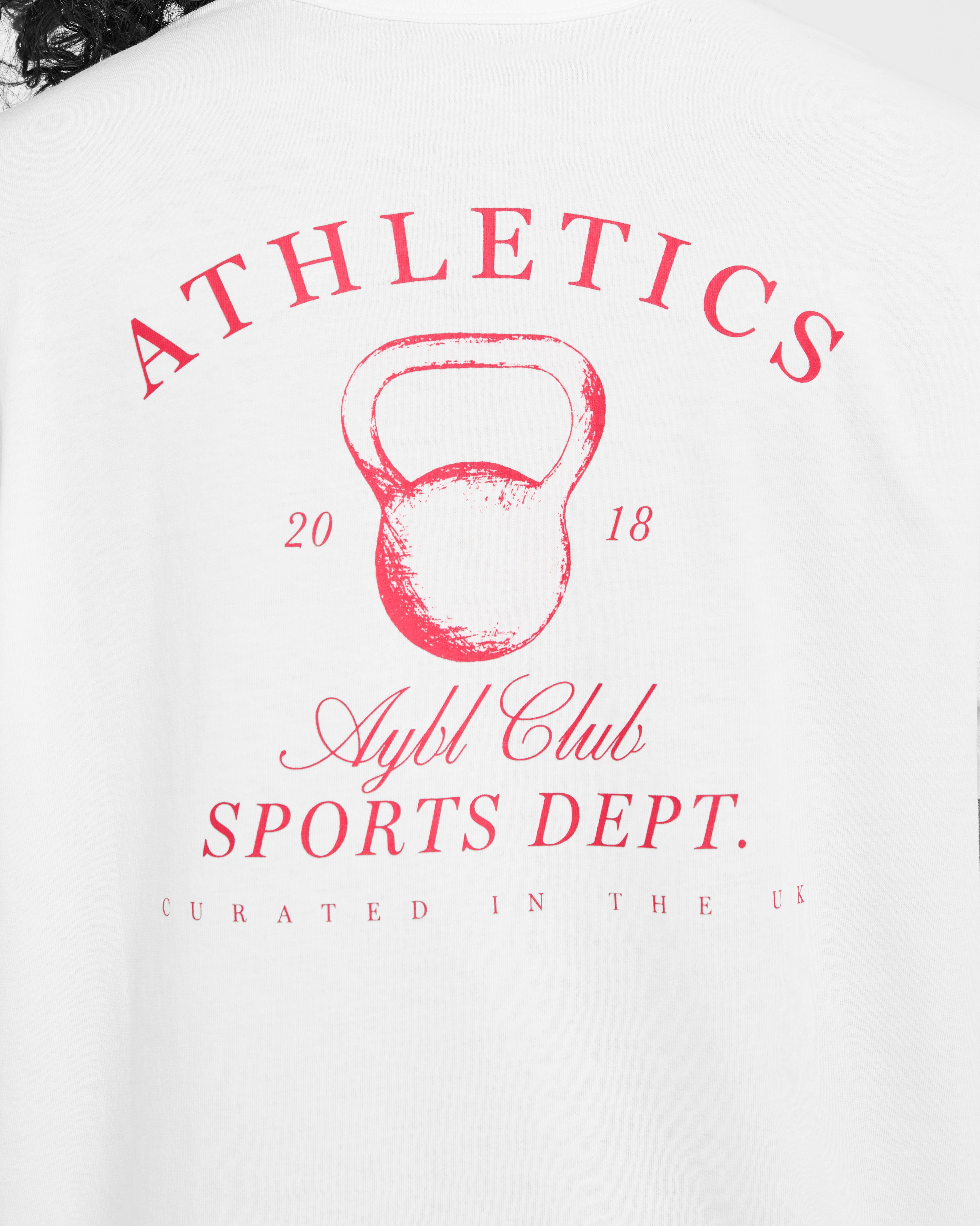 Athletics Sport Dept Oversized T Shirt - Blanc/Rouge