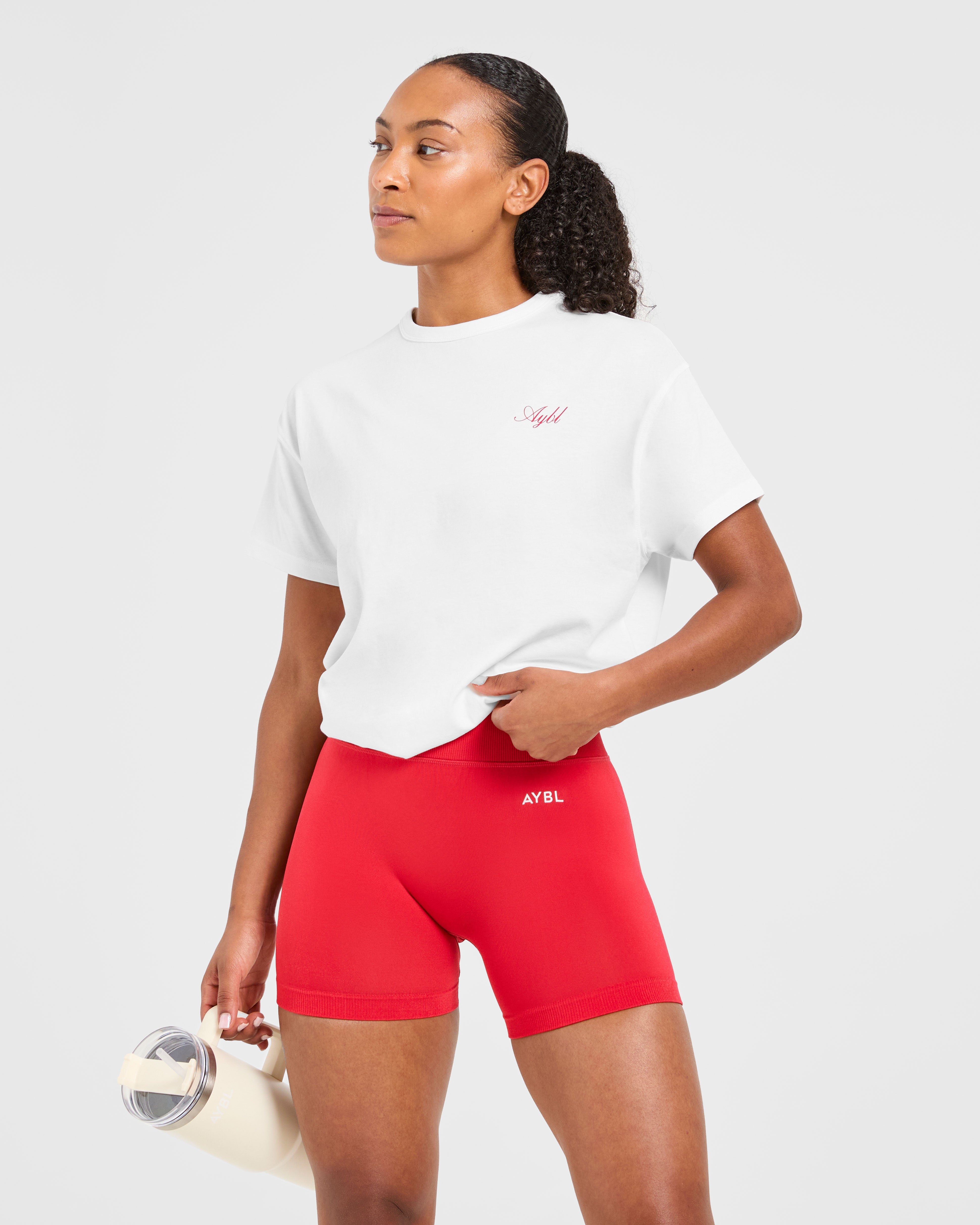 Athletics Sport Dept Oversized T Shirt - Blanc/Rouge