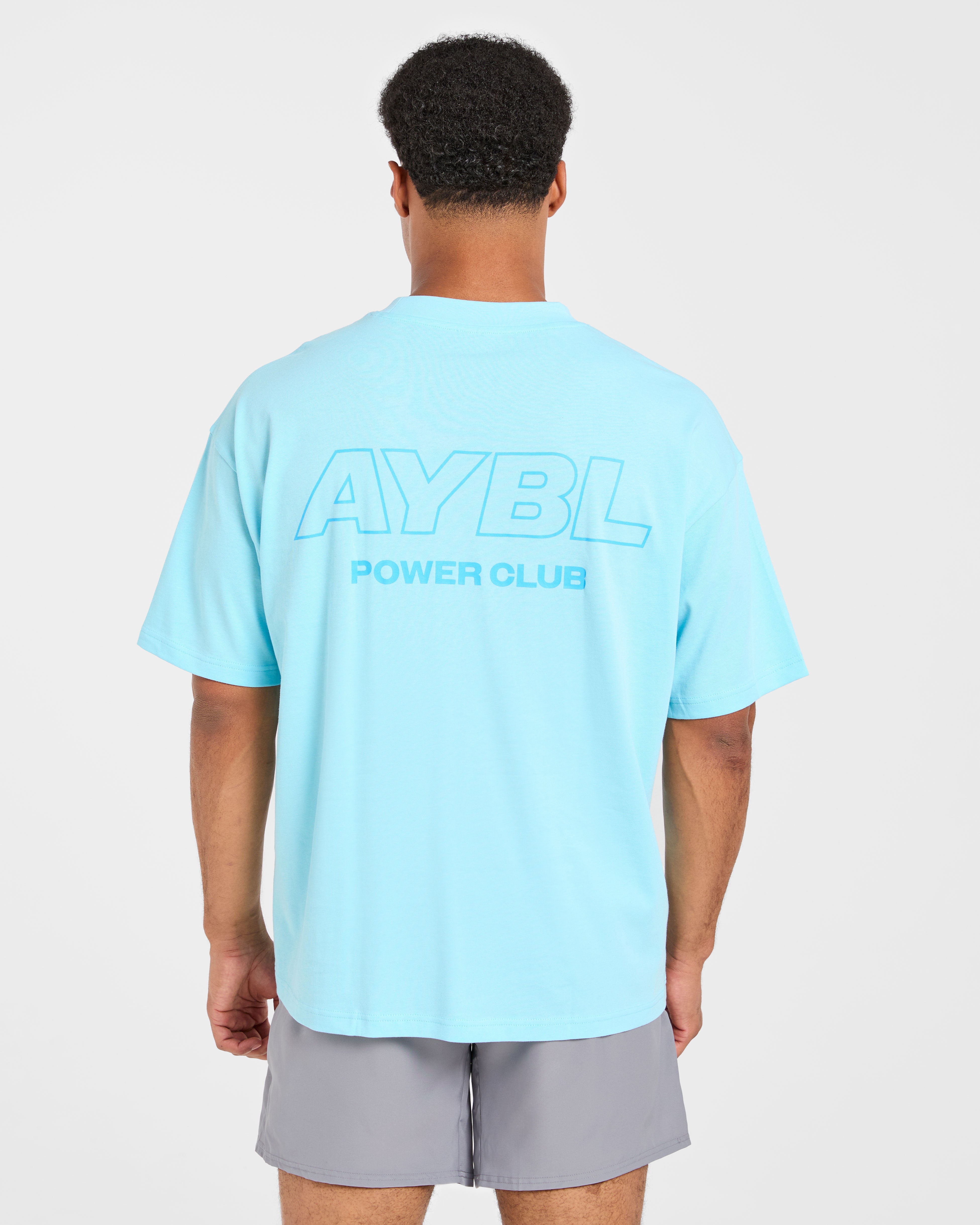 Power Club Oversized T Shirt - Light Bleu