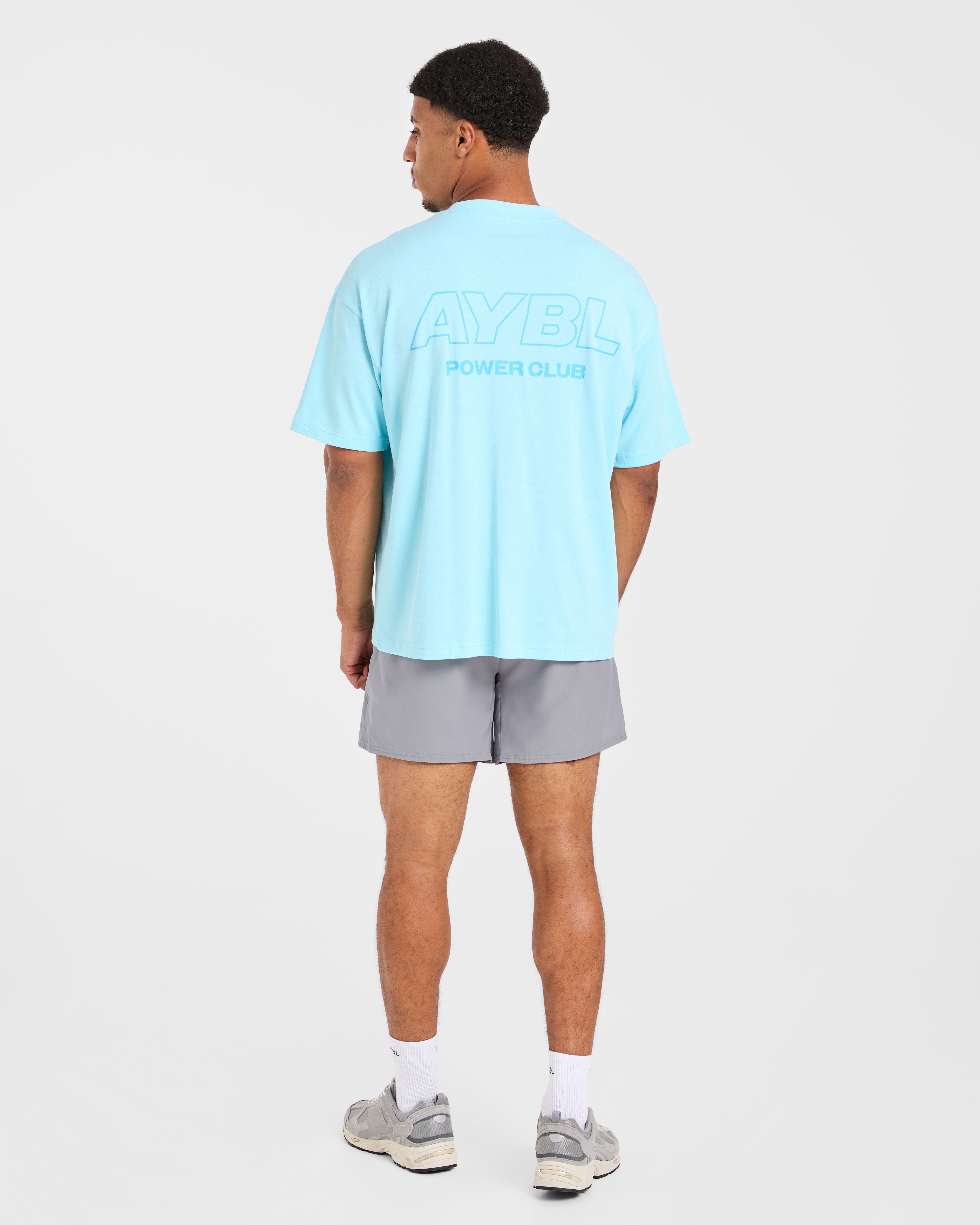 Power Club Oversized T Shirt - Light Bleu