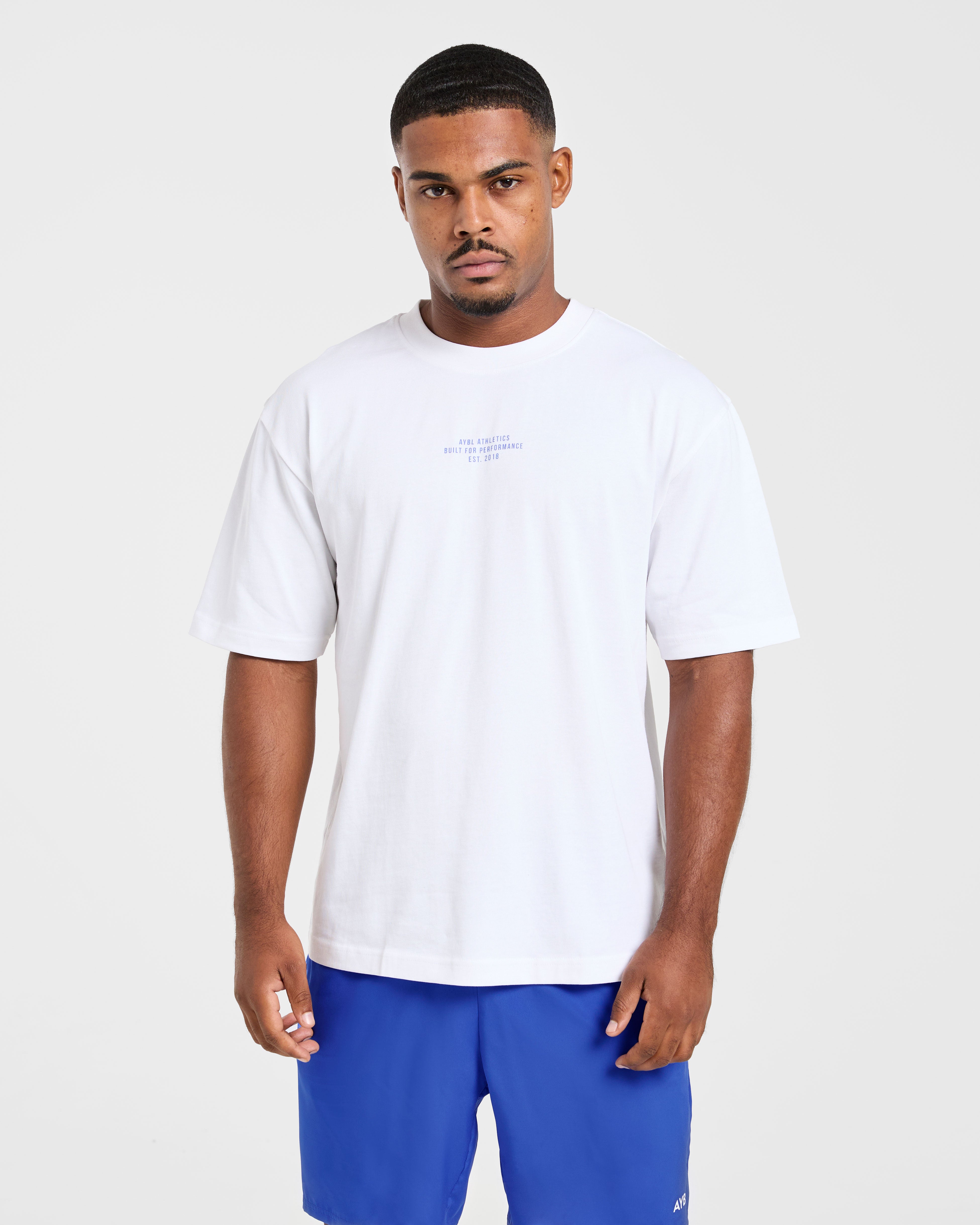 Athletics Performance T Shirt - Blanc/Bleu