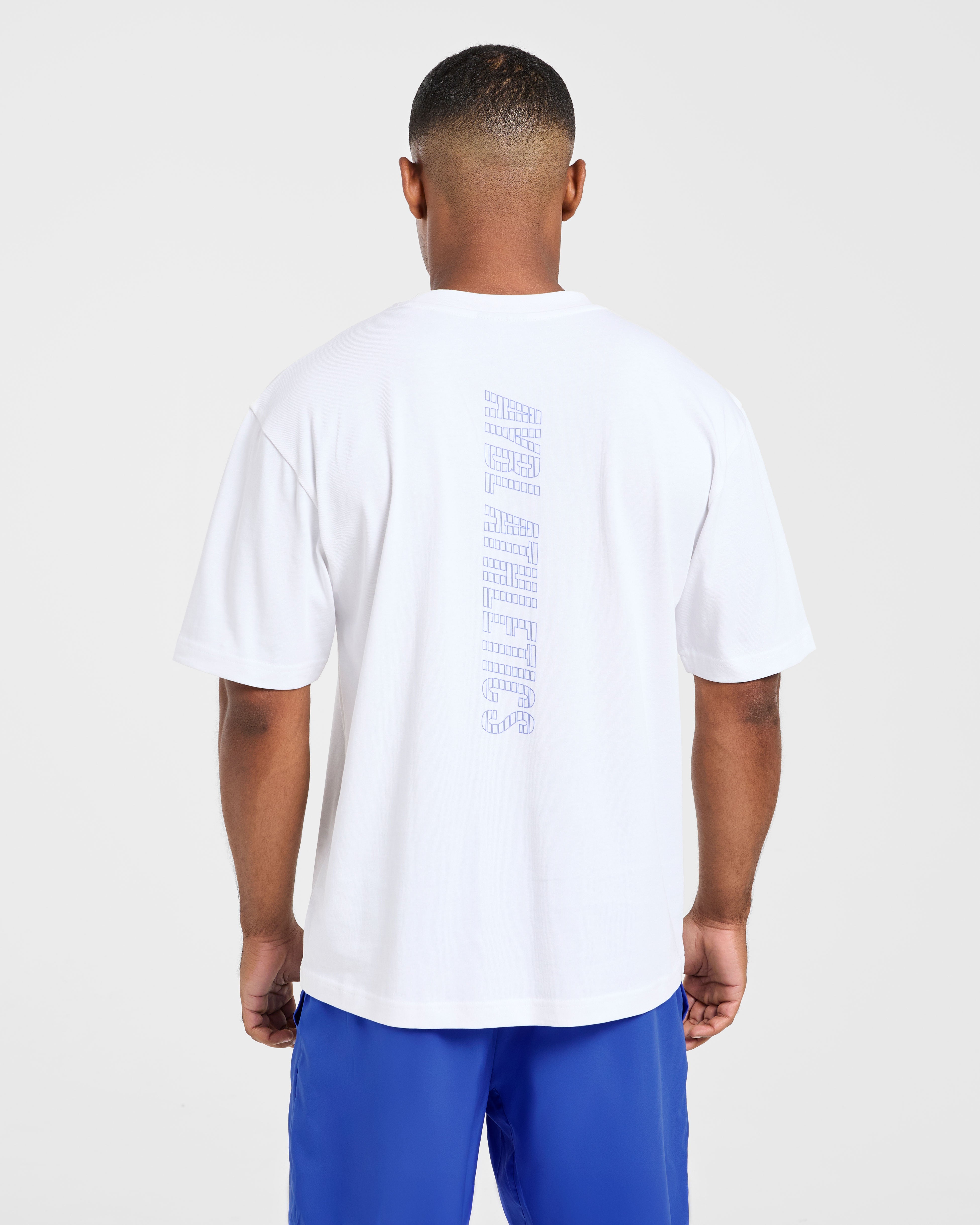 Athletics Performance T Shirt - Blanc/Bleu