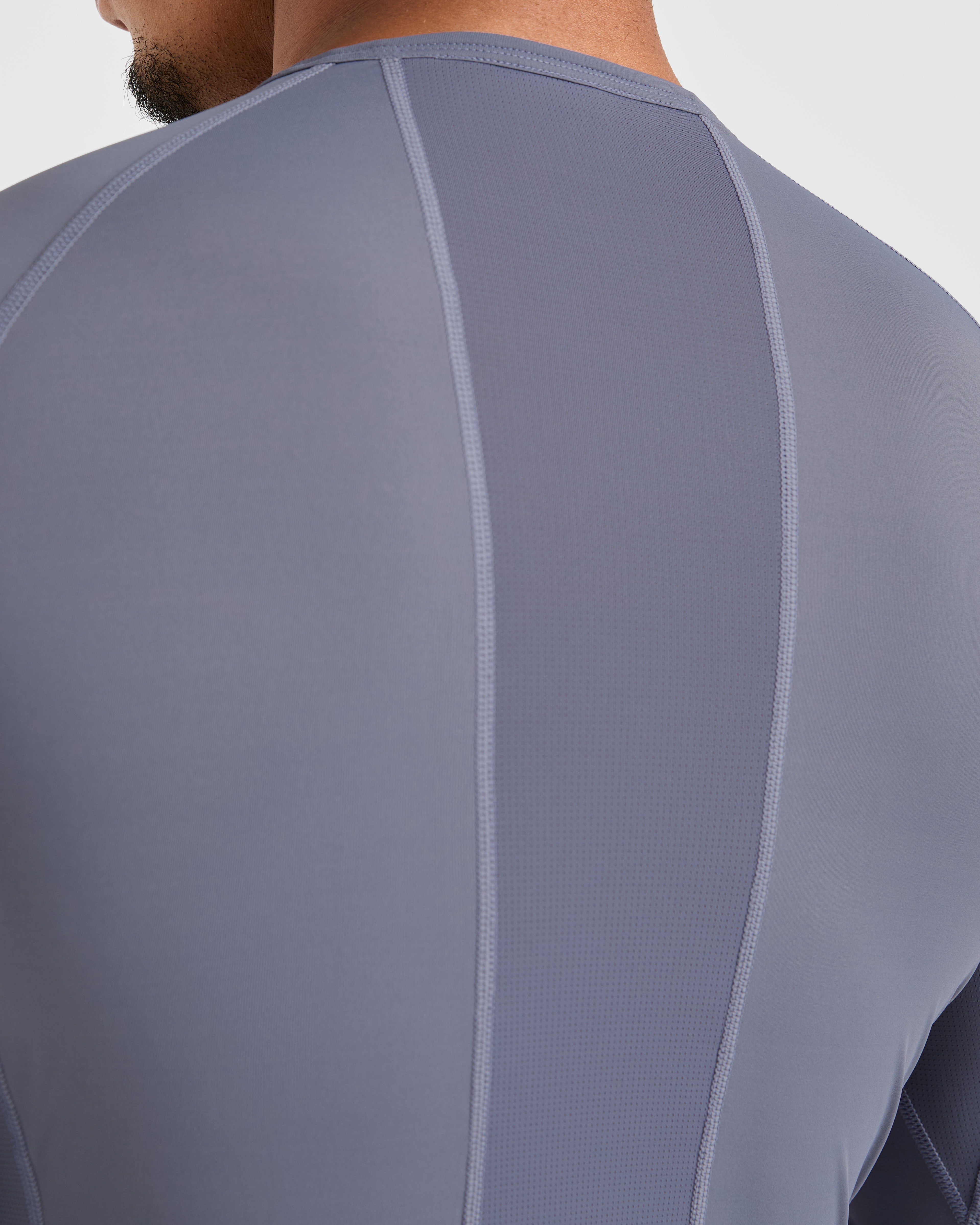 Compression Long Sleeve T Shirt - Slate Gris
