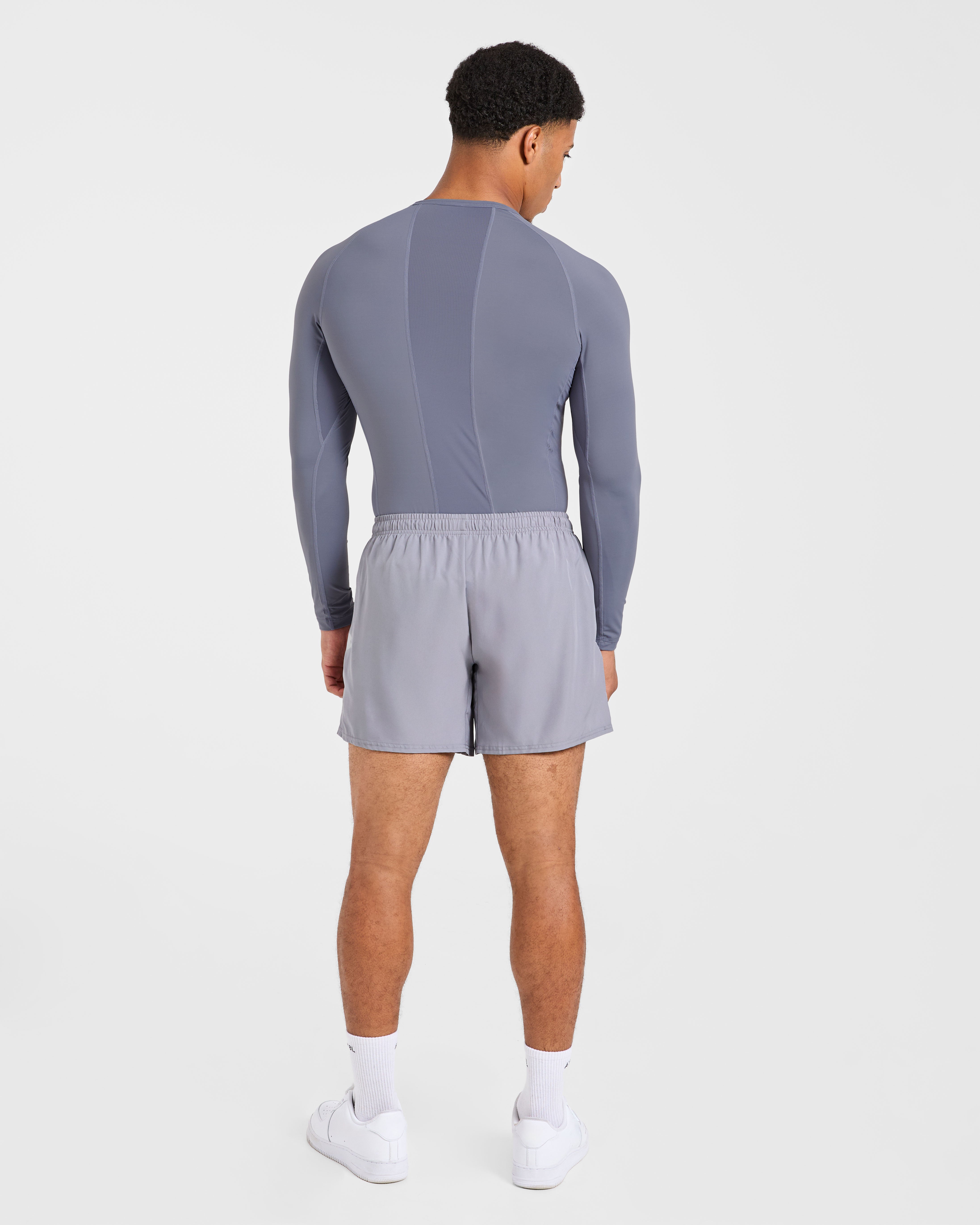 Compression Long Sleeve T Shirt - Slate Gris