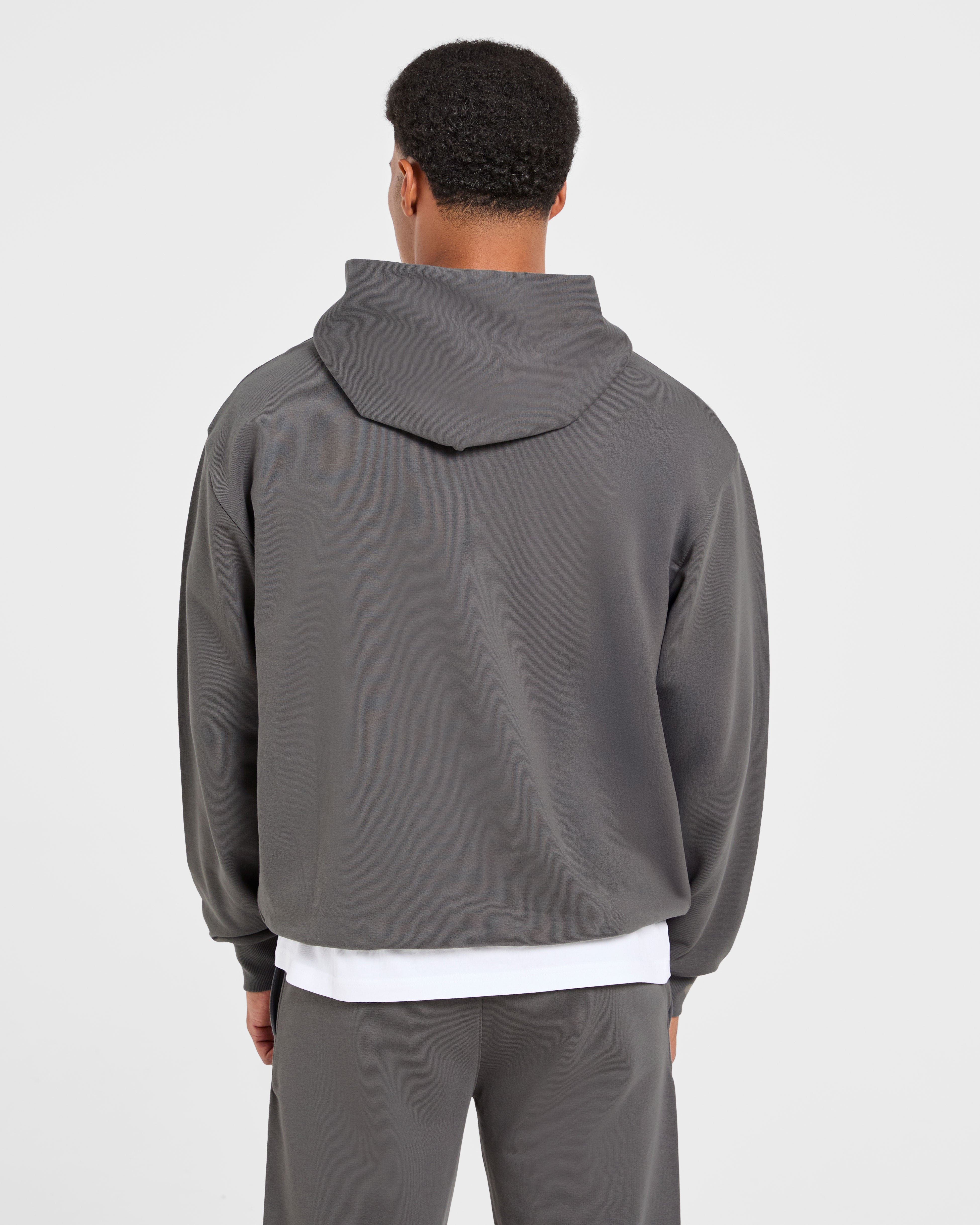 Craft Oversized Zip Up Hoodie - Charcoal