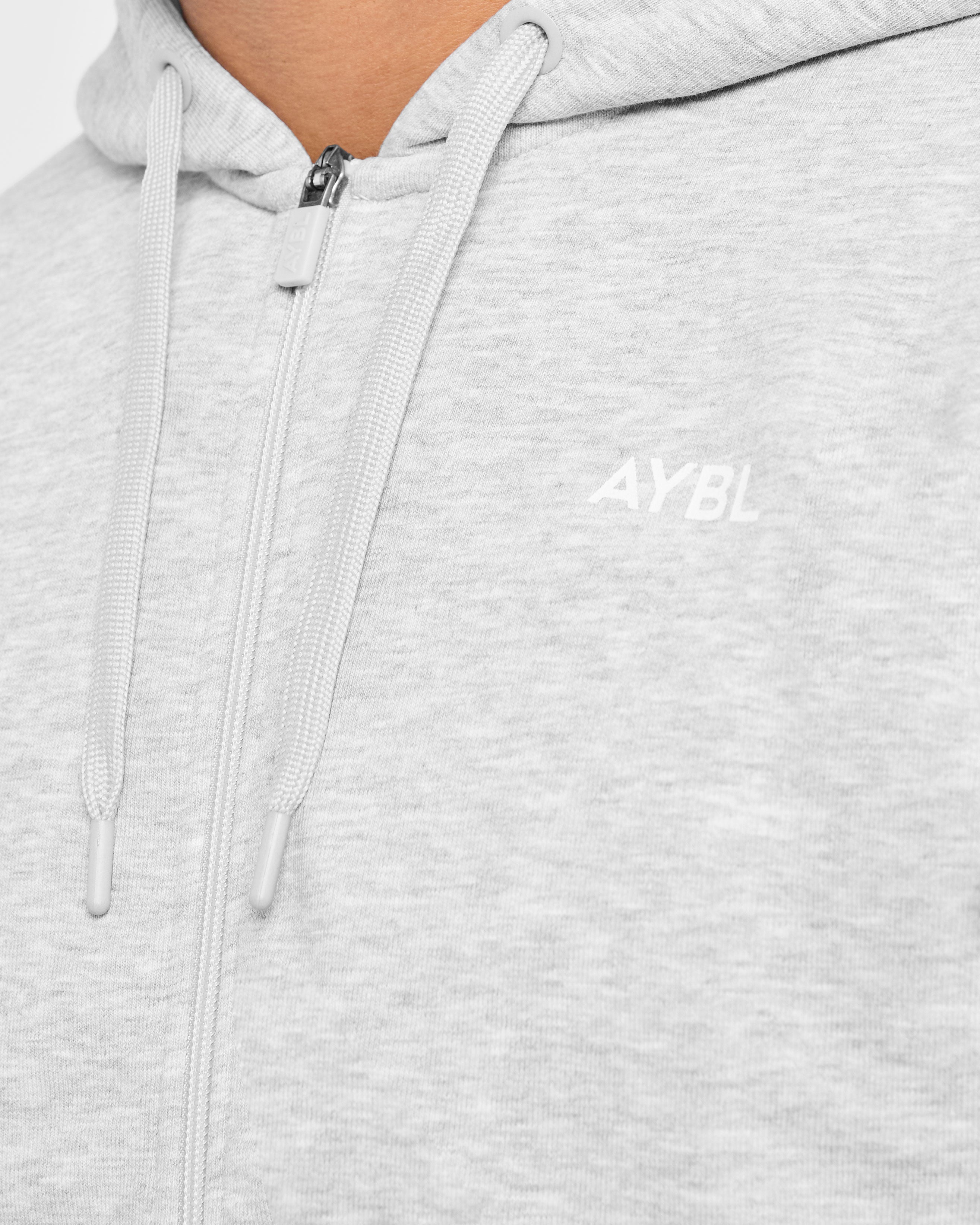 Essential Lightweight Zip Up Hoodie - Gris Marl