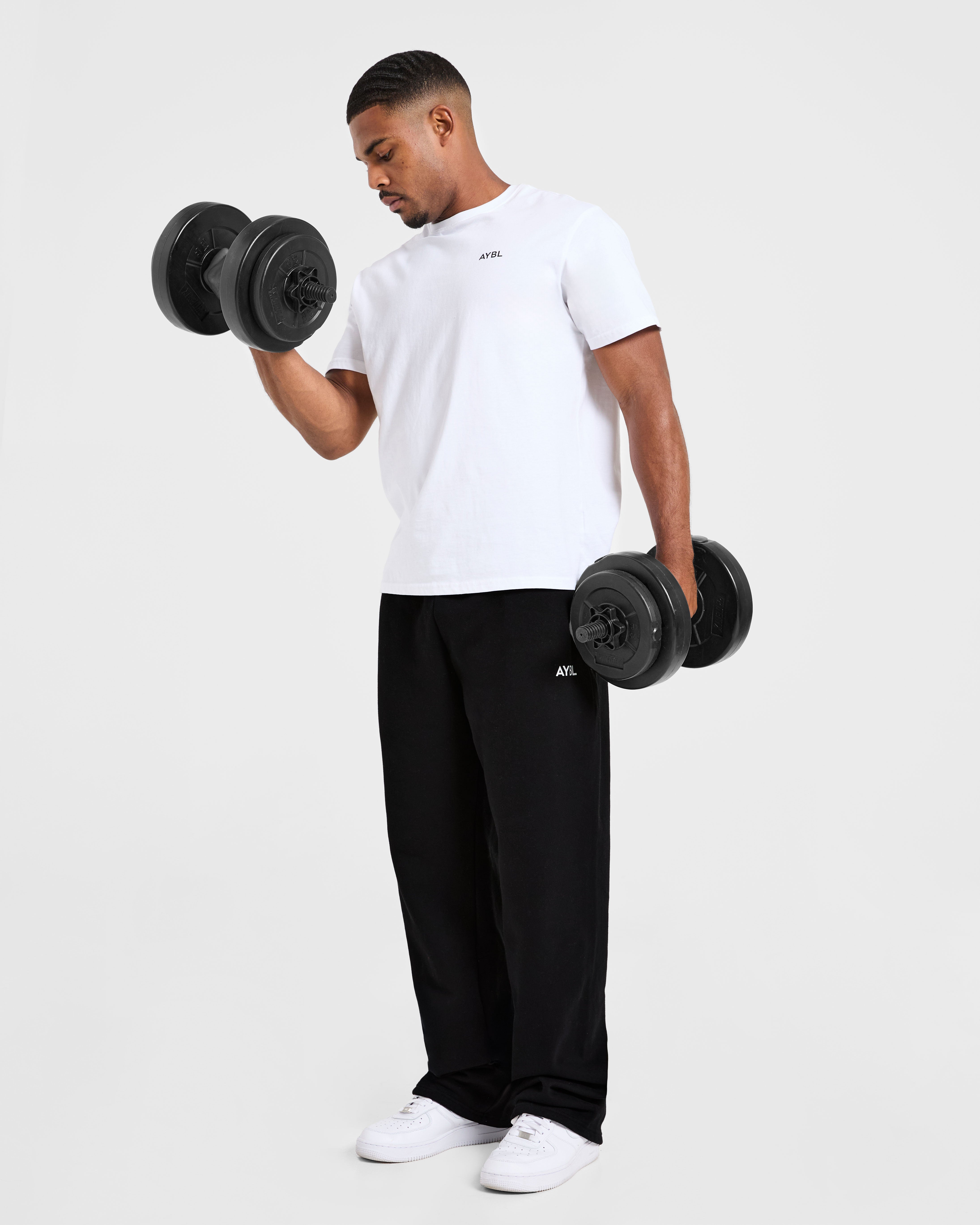Essential Oversized Straight Leg Joggers - Noir