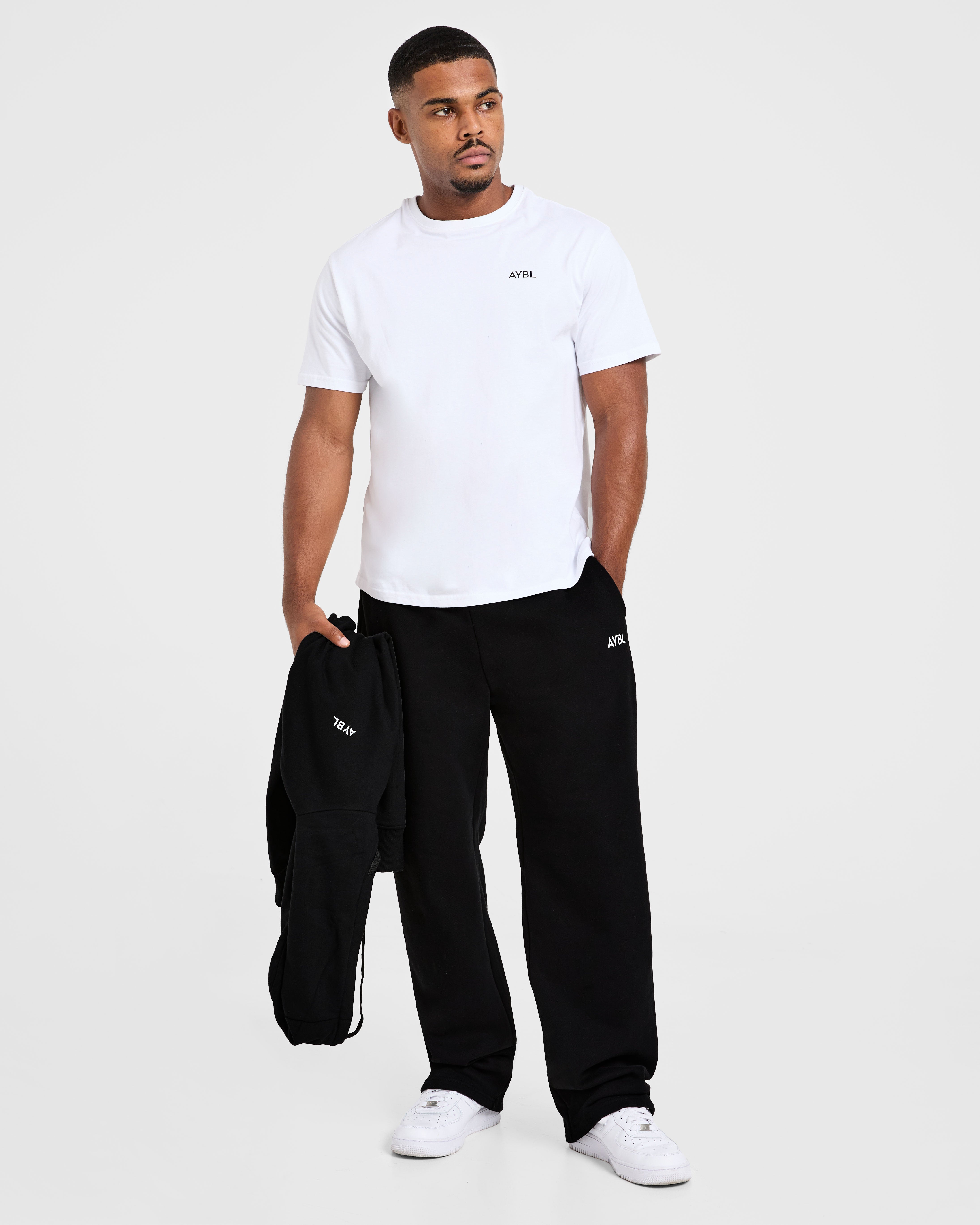 Essential Oversized Straight Leg Joggers - Noir