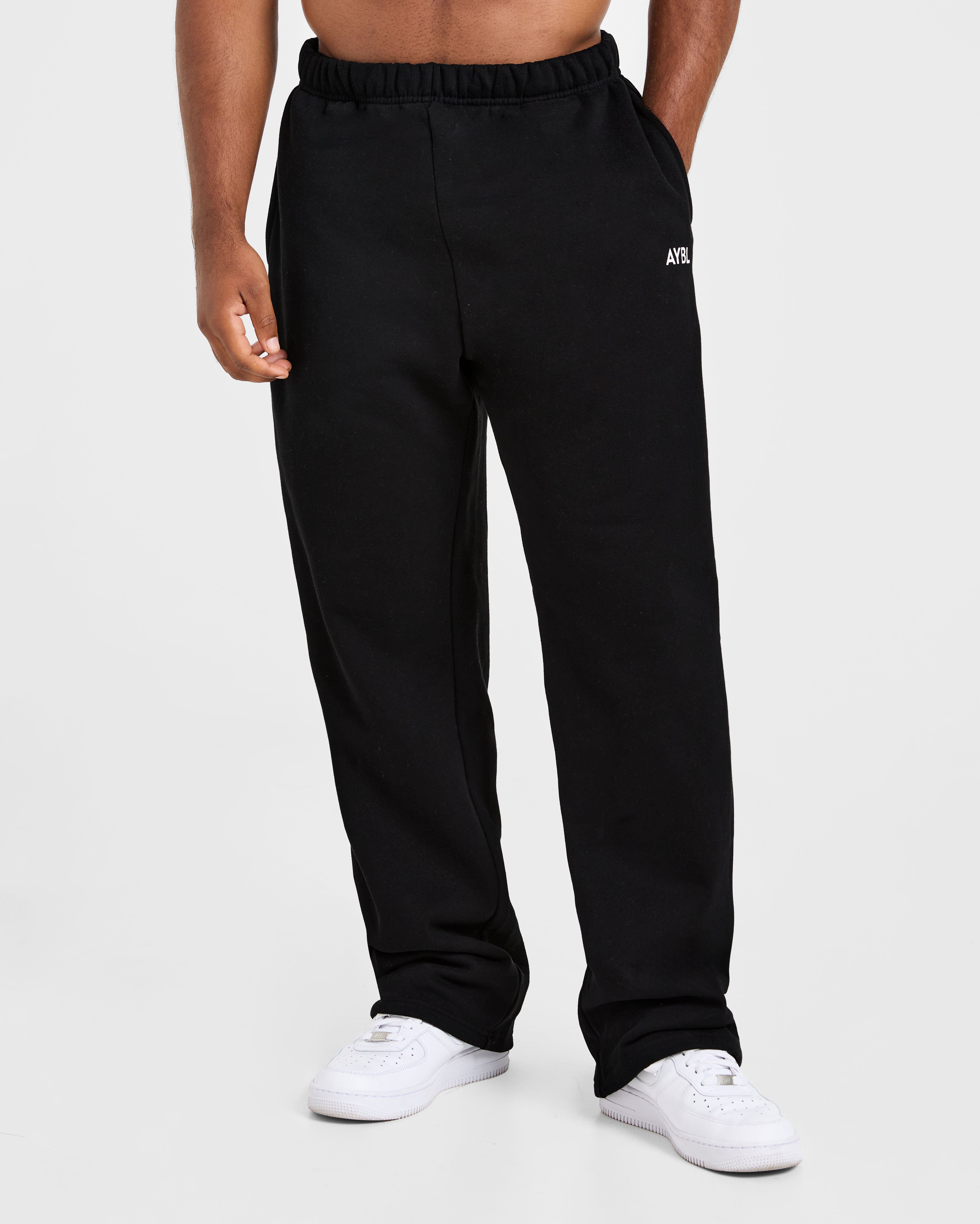 Essential Oversized Straight Leg Joggers - Noir