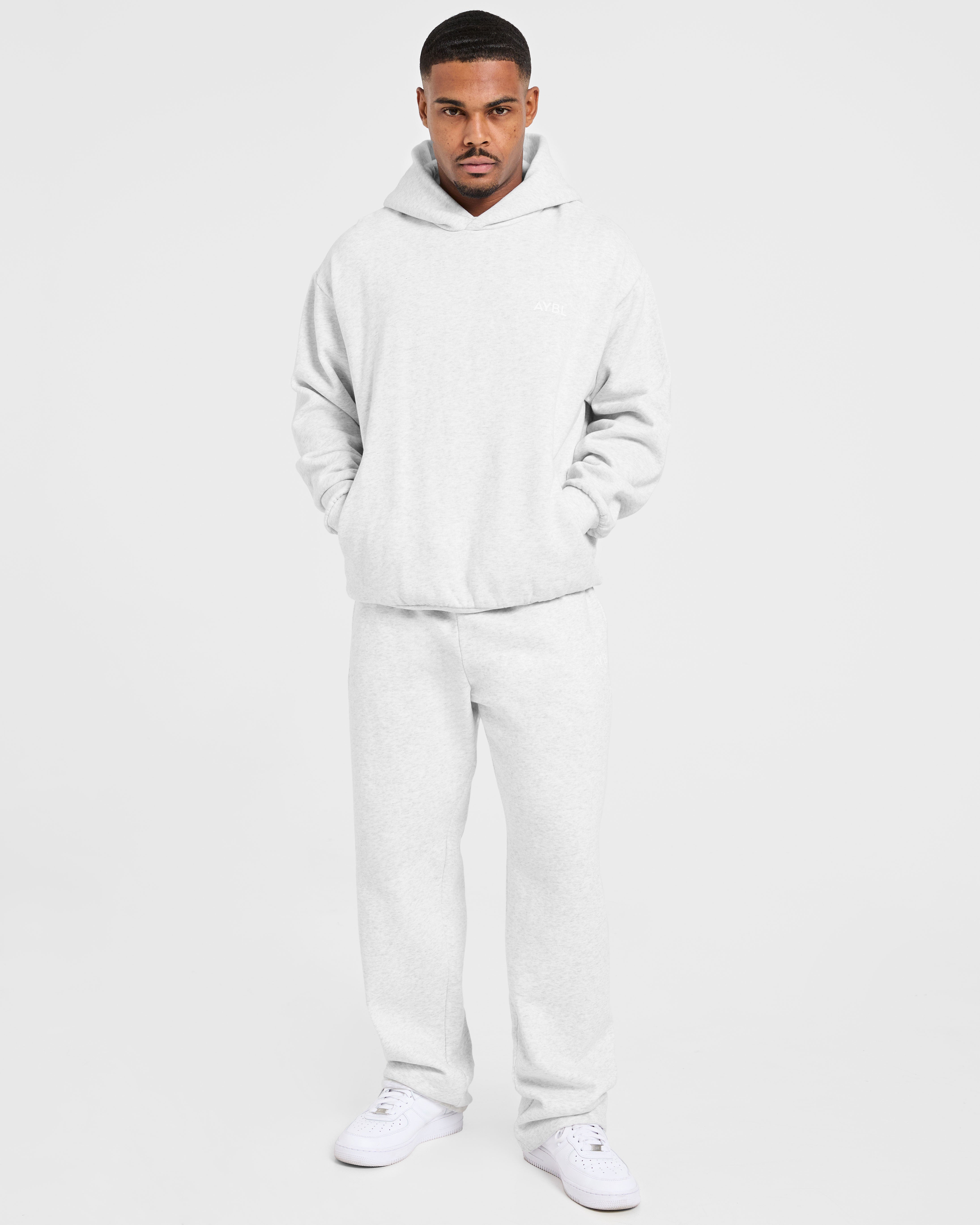 Essential Oversized Straight Leg Joggers - Gris Marl