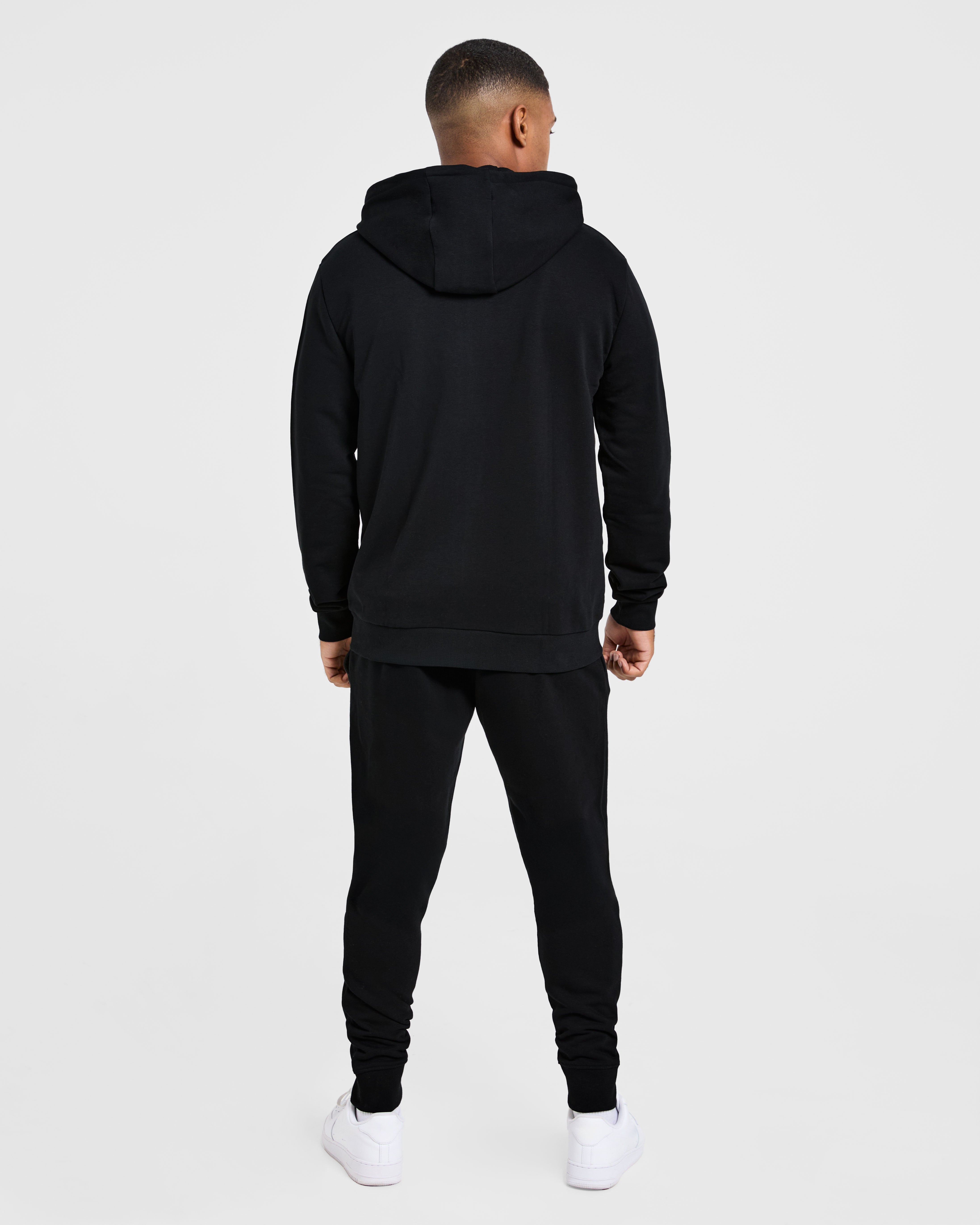 Essential Lightweight Zip Up Hoodie - Noir