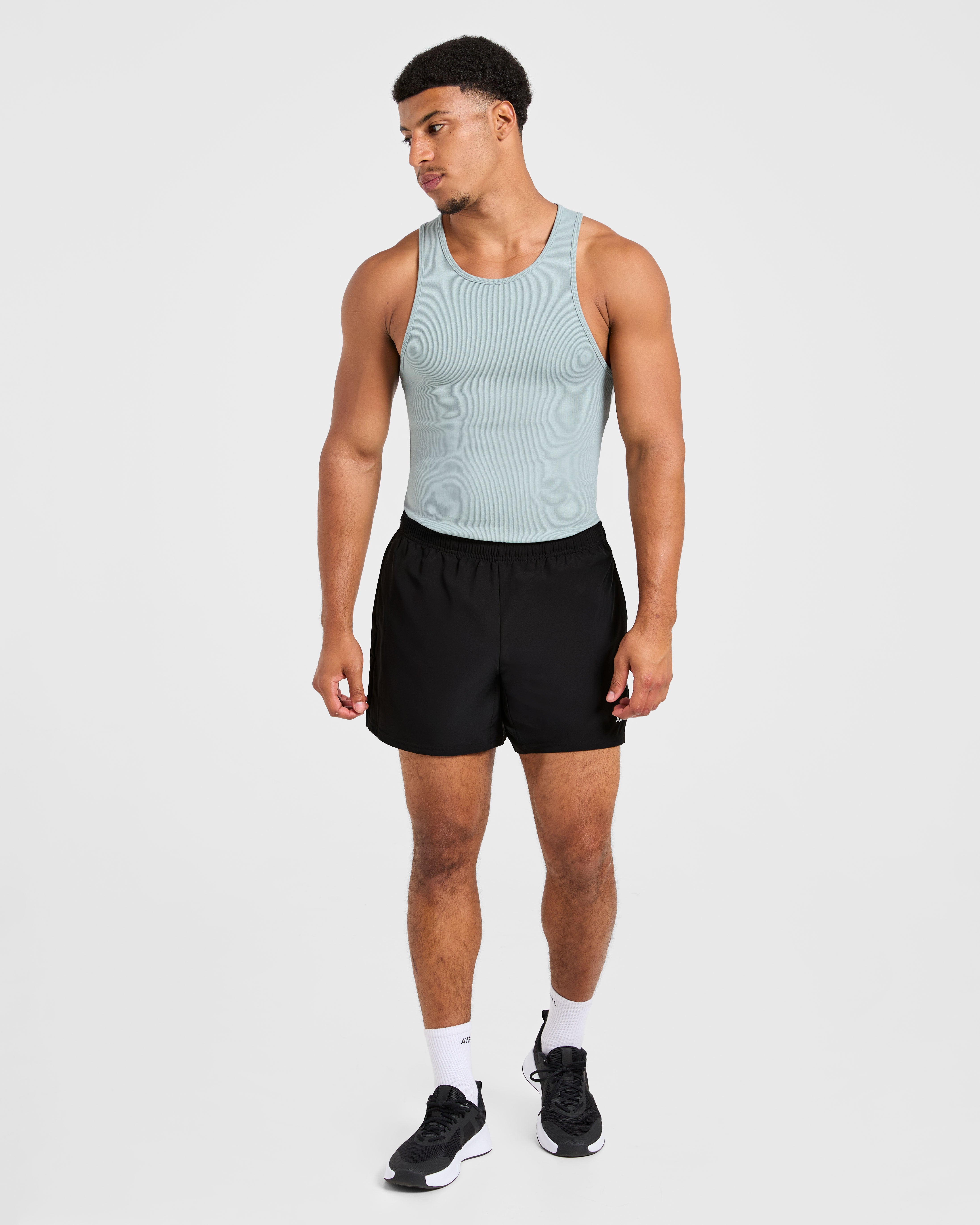 Muscle Ribbed Tank - Stone Bleu