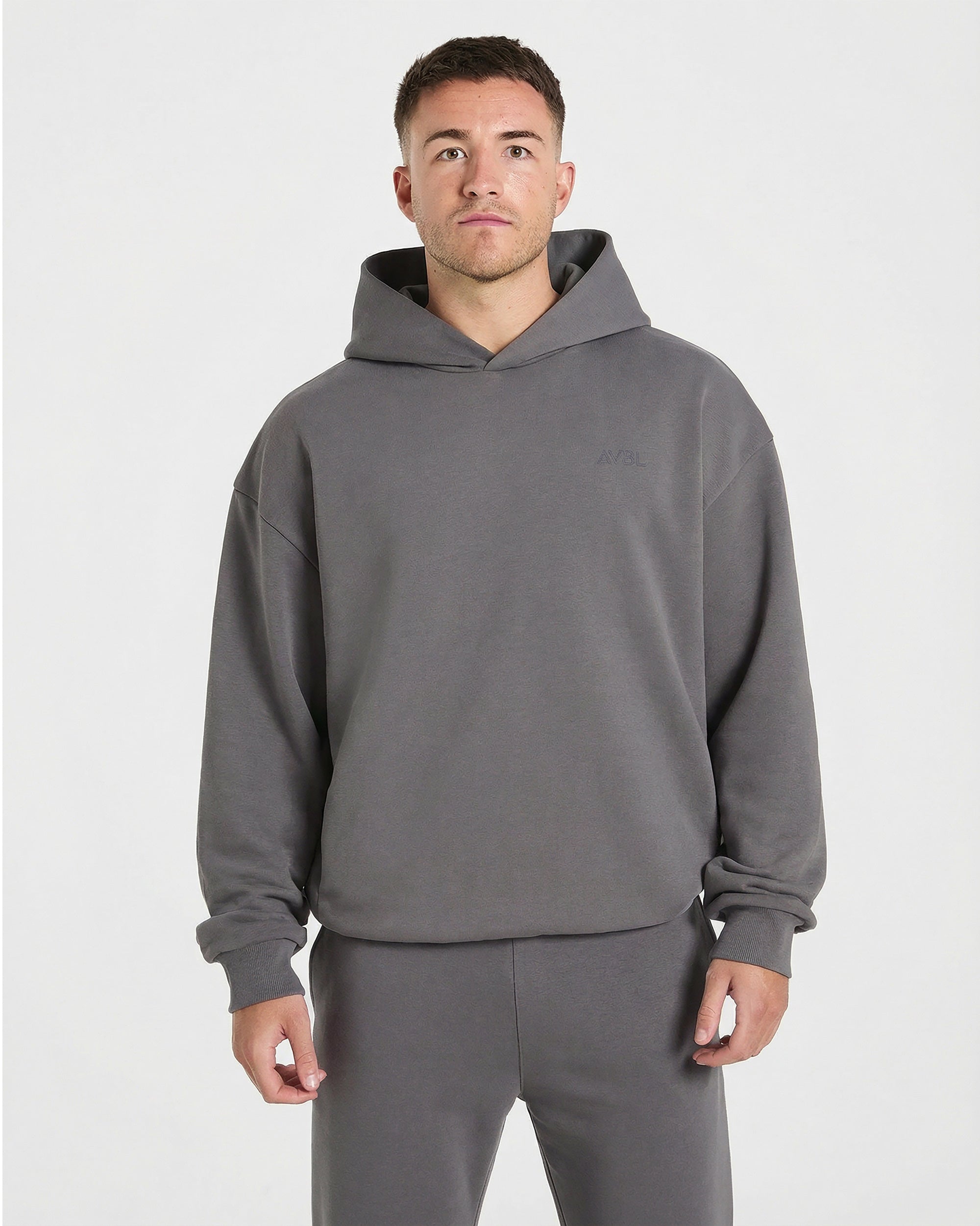 Essential Oversized Graphic Hoodie - Charcoal