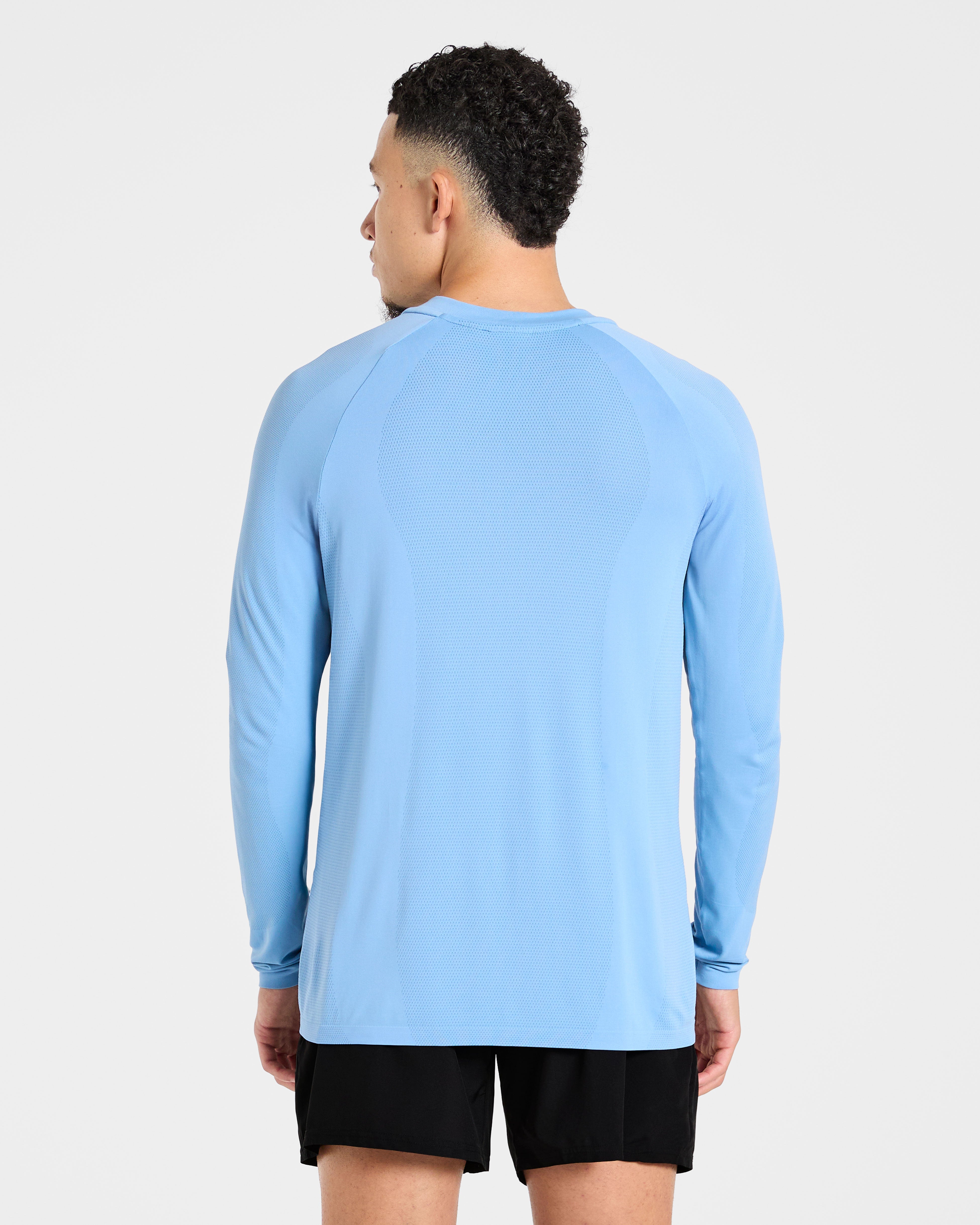 Attain Seamless Long Sleeve T Shirt - Sports Bleu