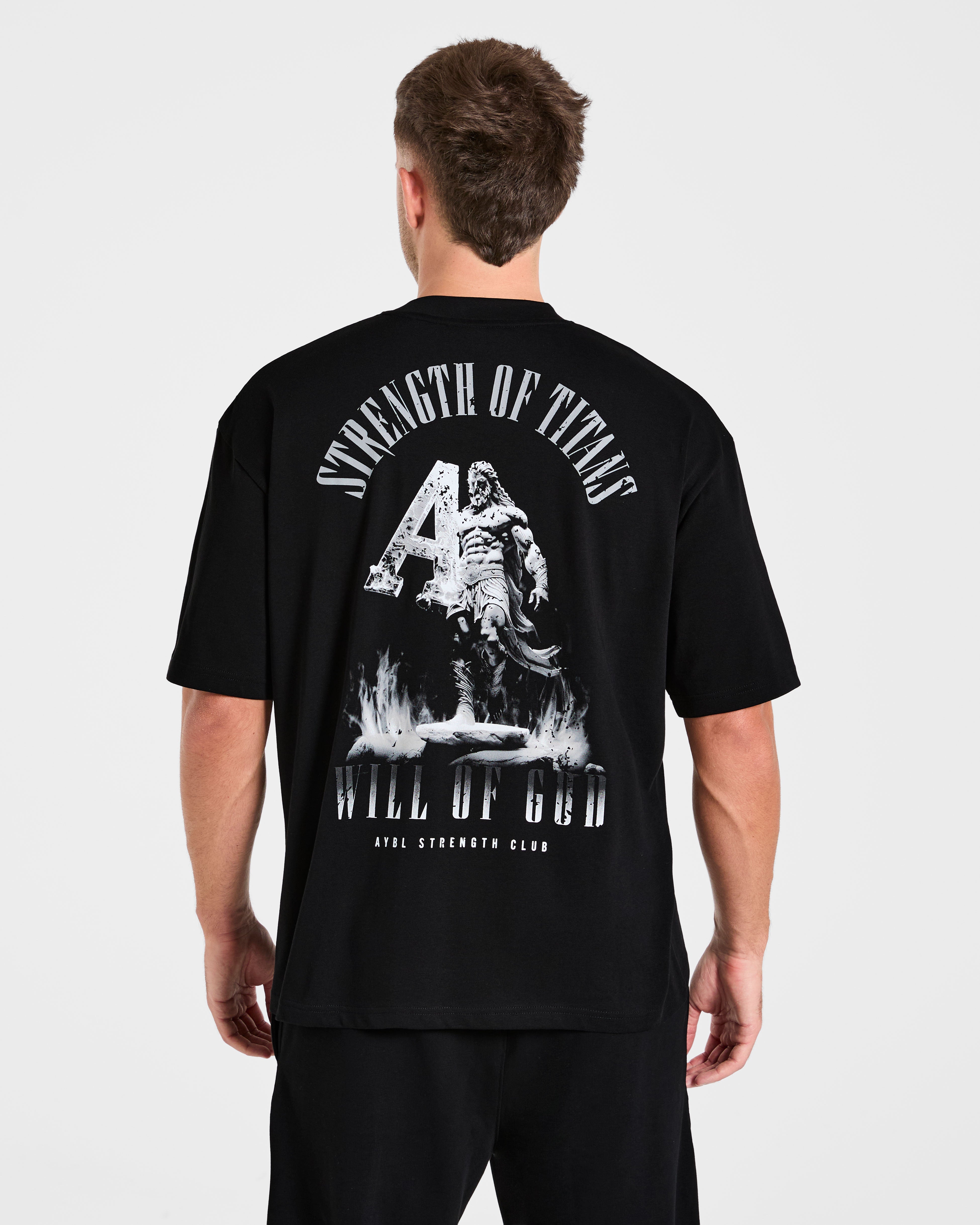 Strength Of Titans Oversized T Shirt - Noir