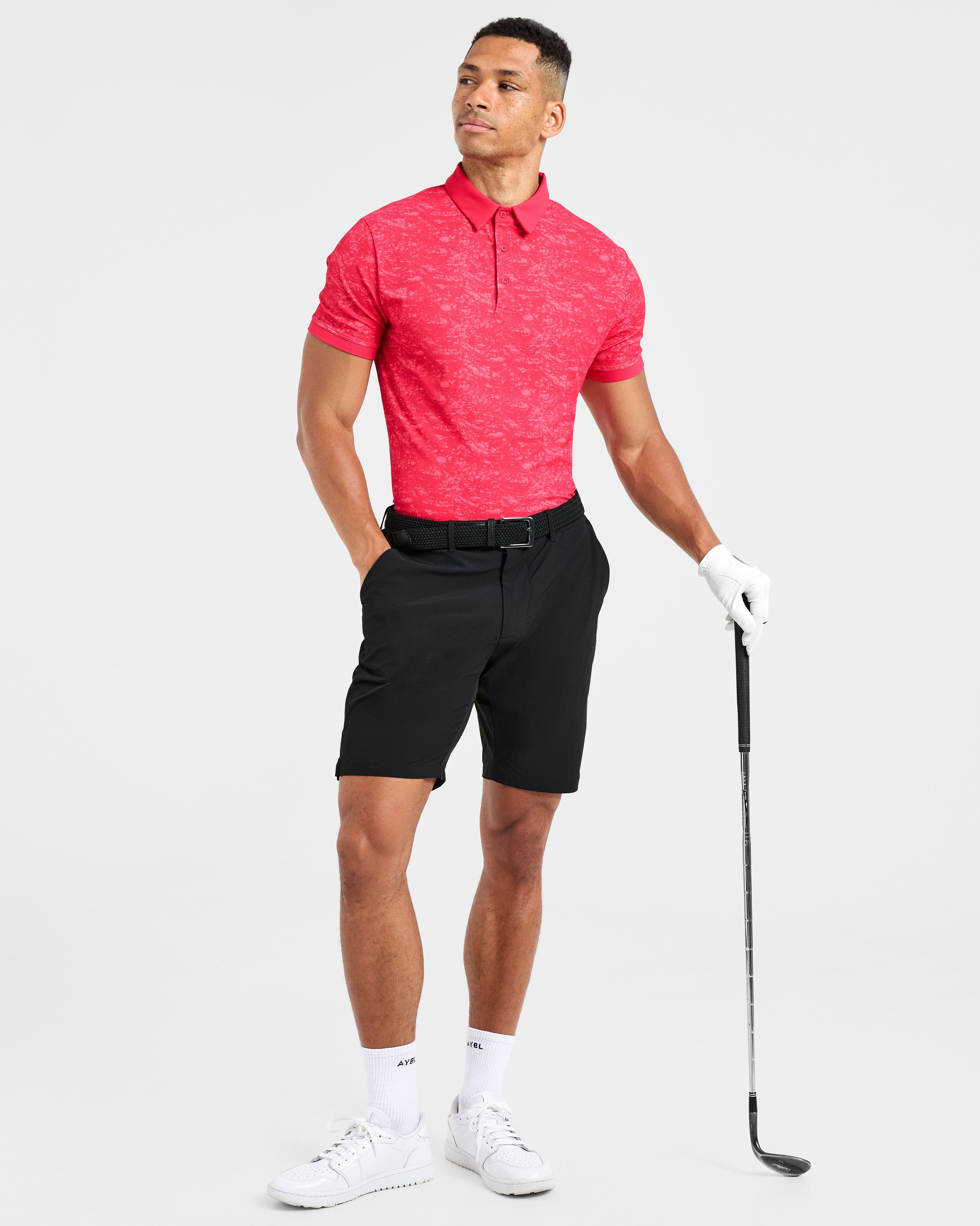 Precision Texture Polo - Summer Rouge