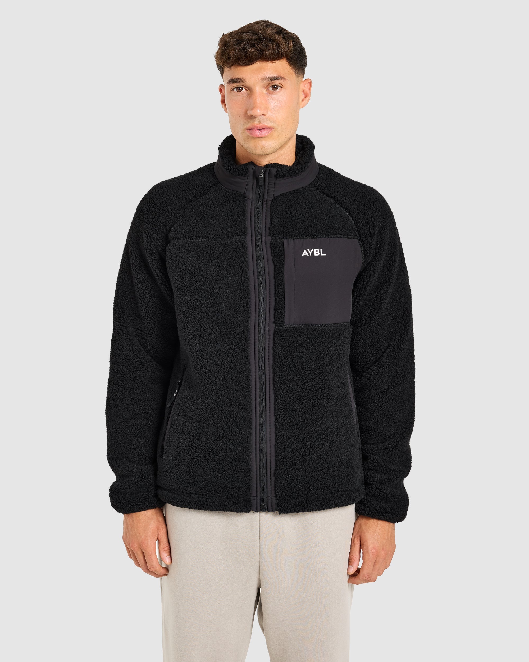 Classic Zip Up Fleece Jacket - Noir