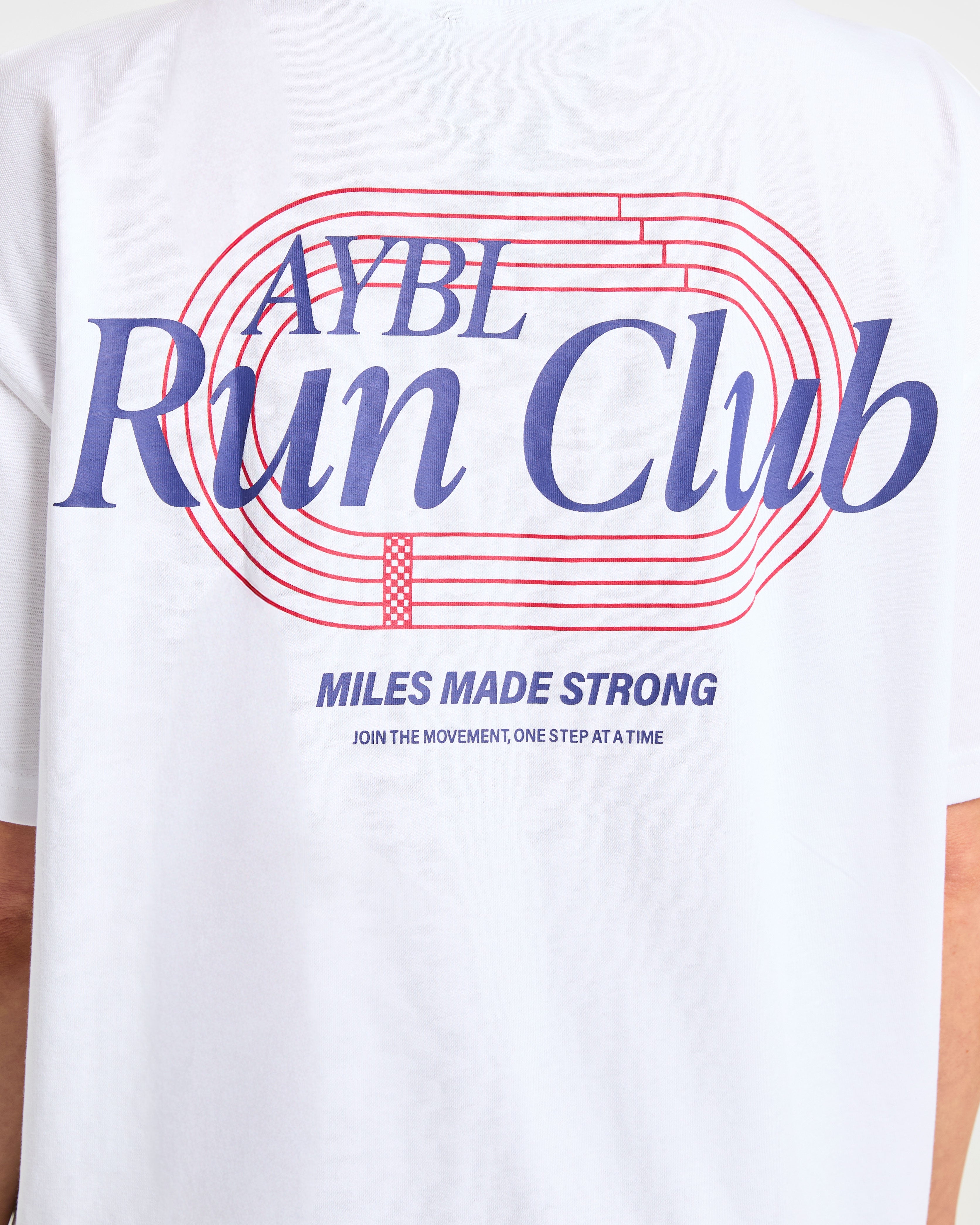 Run Club Oversized T Shirt - Blanc