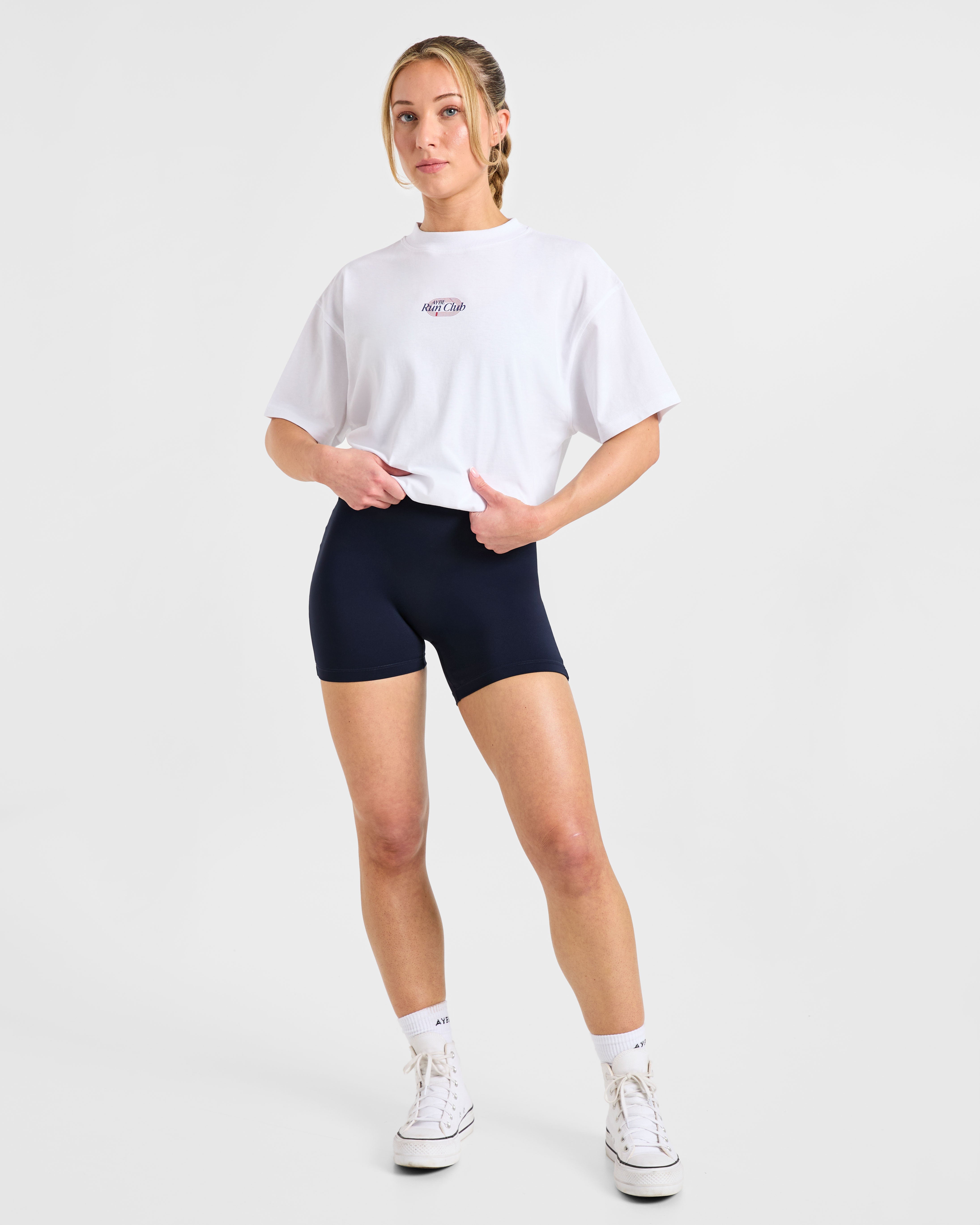 Run Club Oversized T Shirt - Blanc