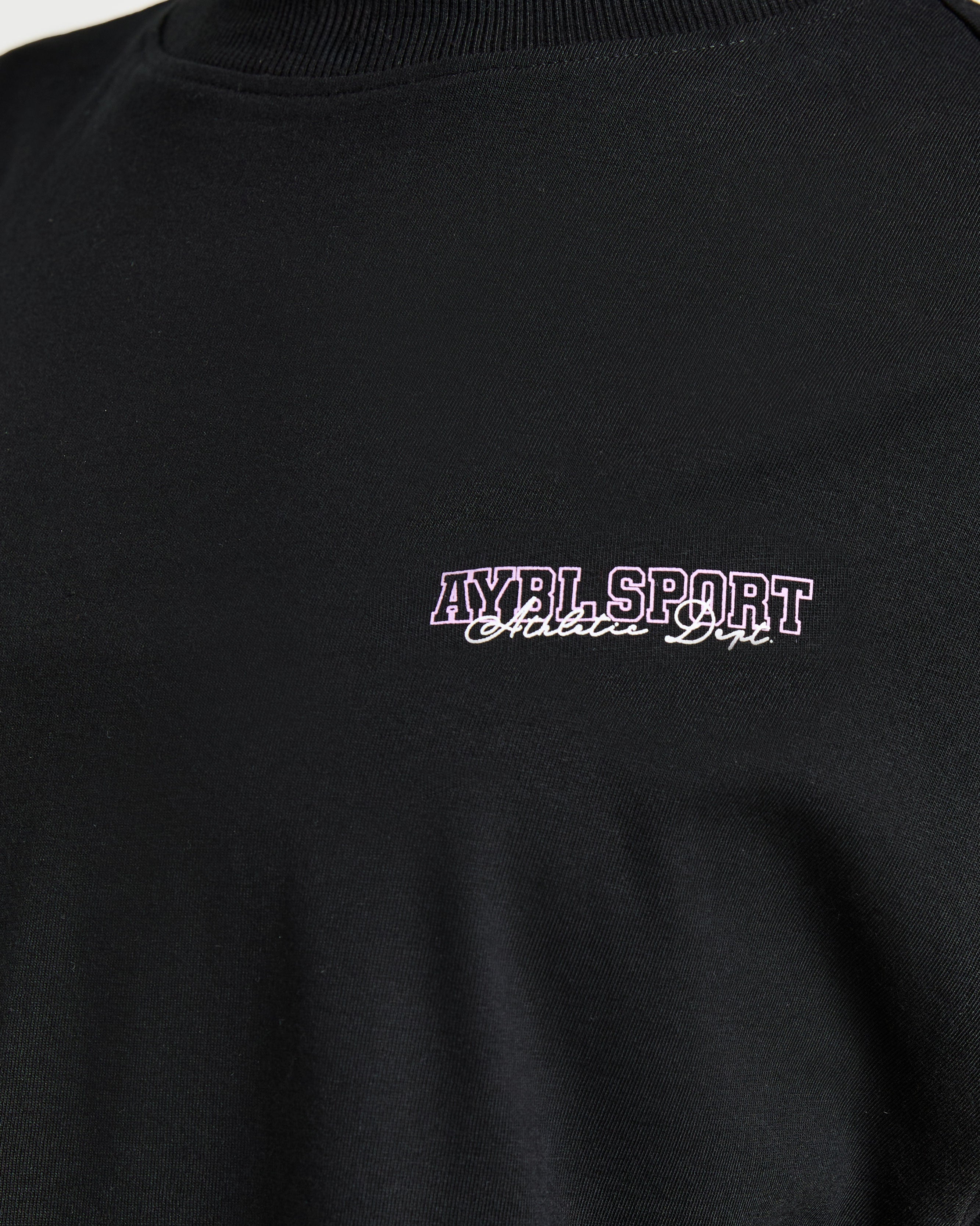 Varsity Dept Oversized T Shirt - Noir/Lilac