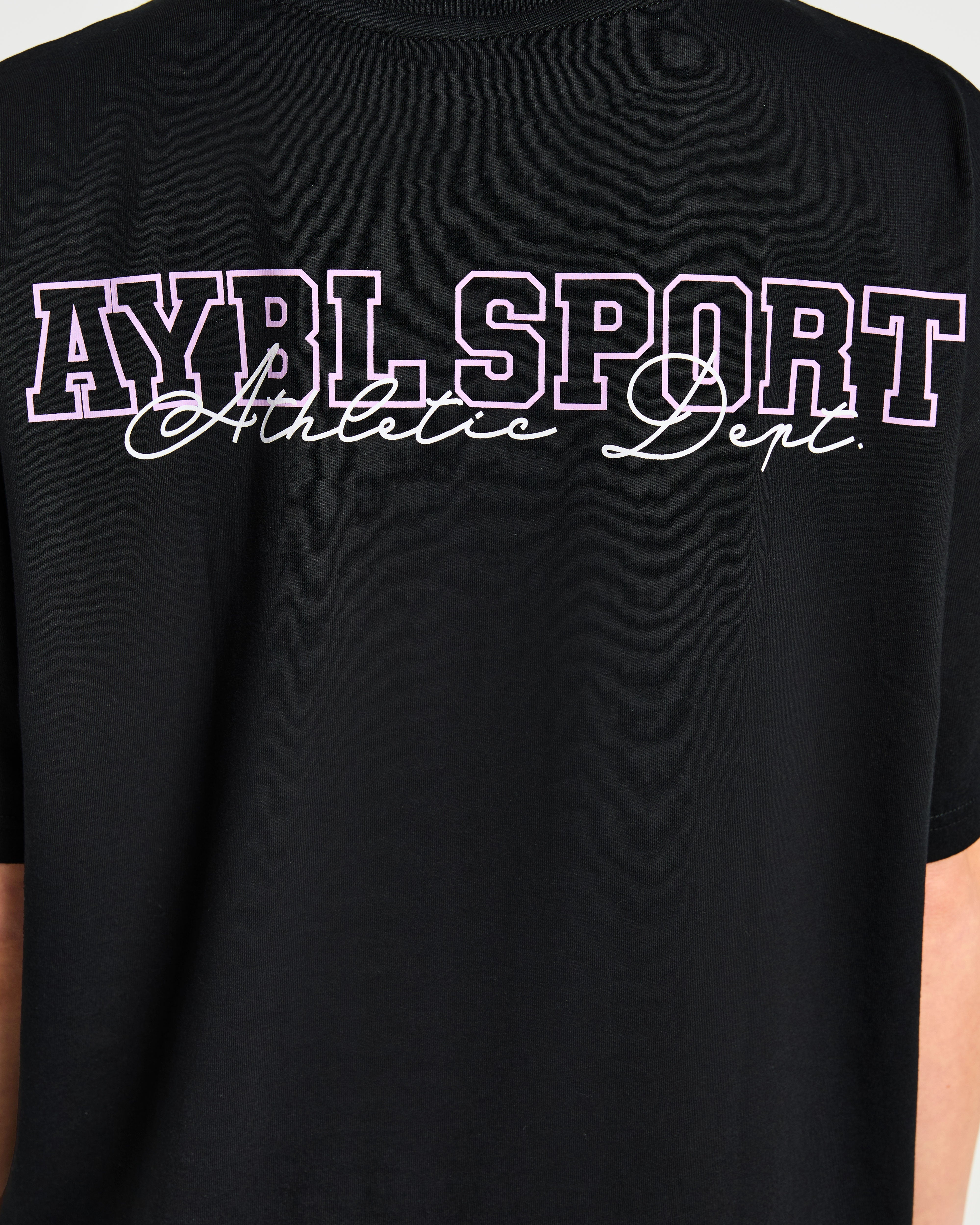 Varsity Dept Oversized T Shirt - Noir/Lilac