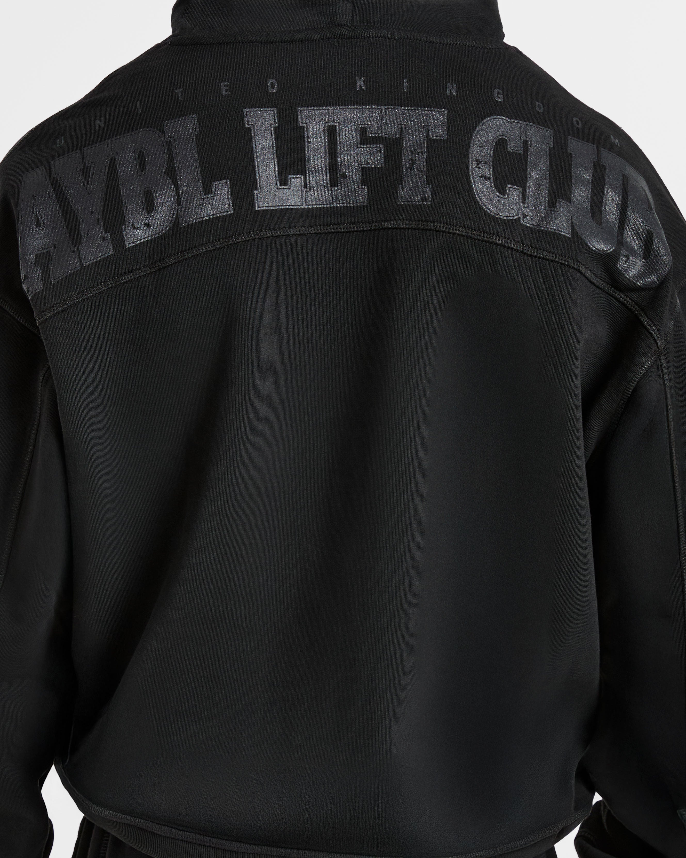 Lift Club Distressed Hoodie - Noir/Charcoal