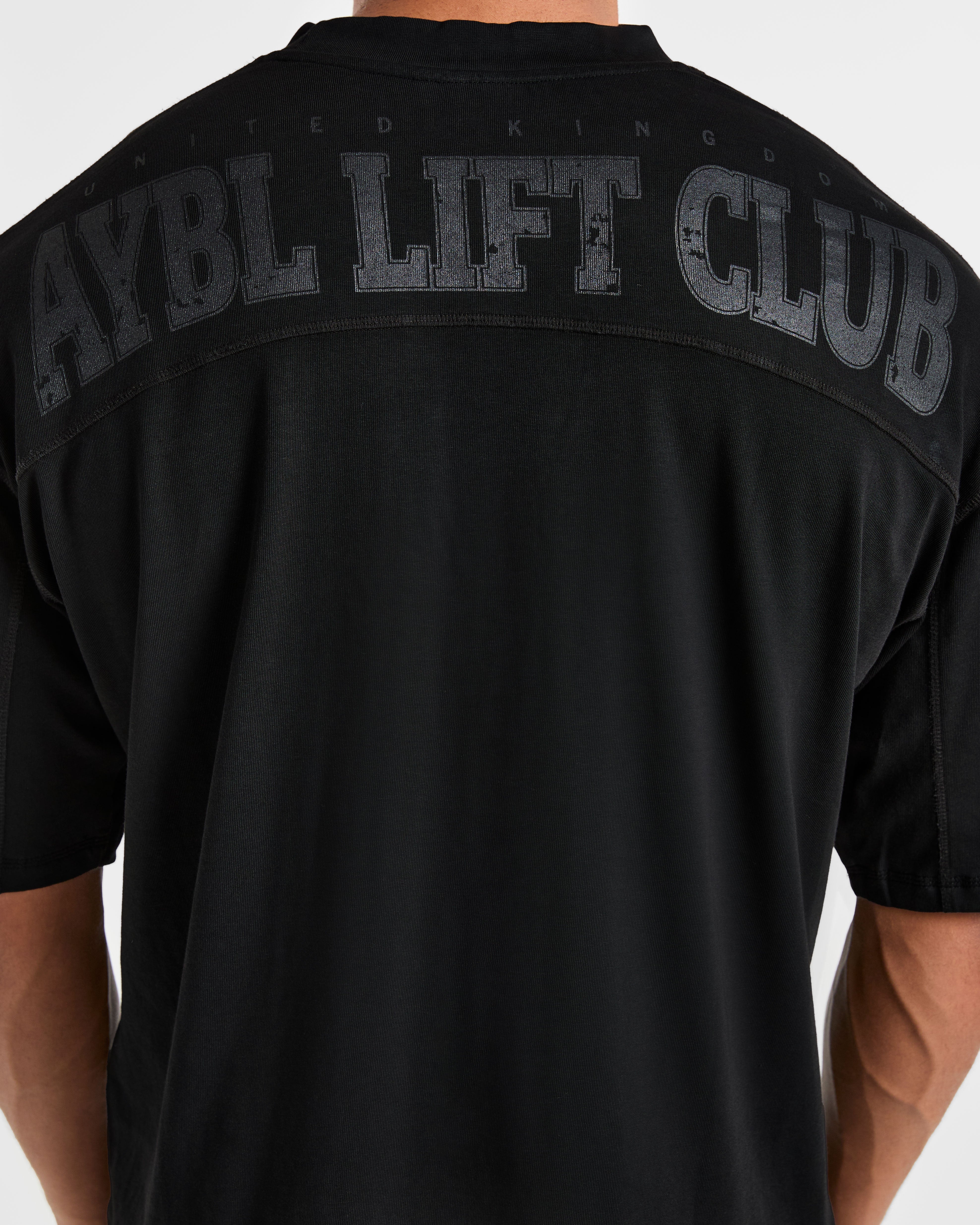 Lift Club Distressed Oversized T Shirt - Noir/Charcoal