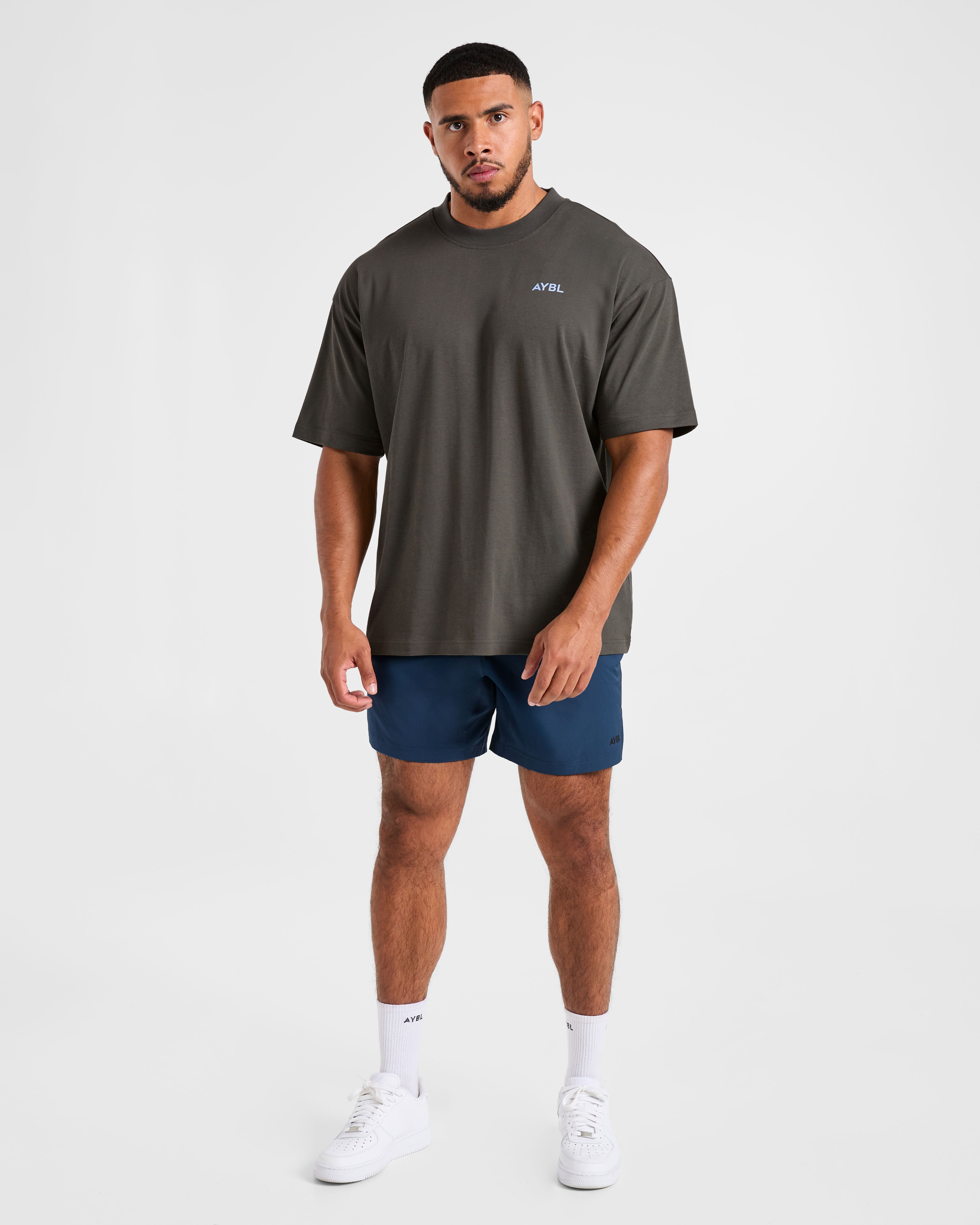 Essential Oversized T Shirt - Charcoal/Cornflower Bleu