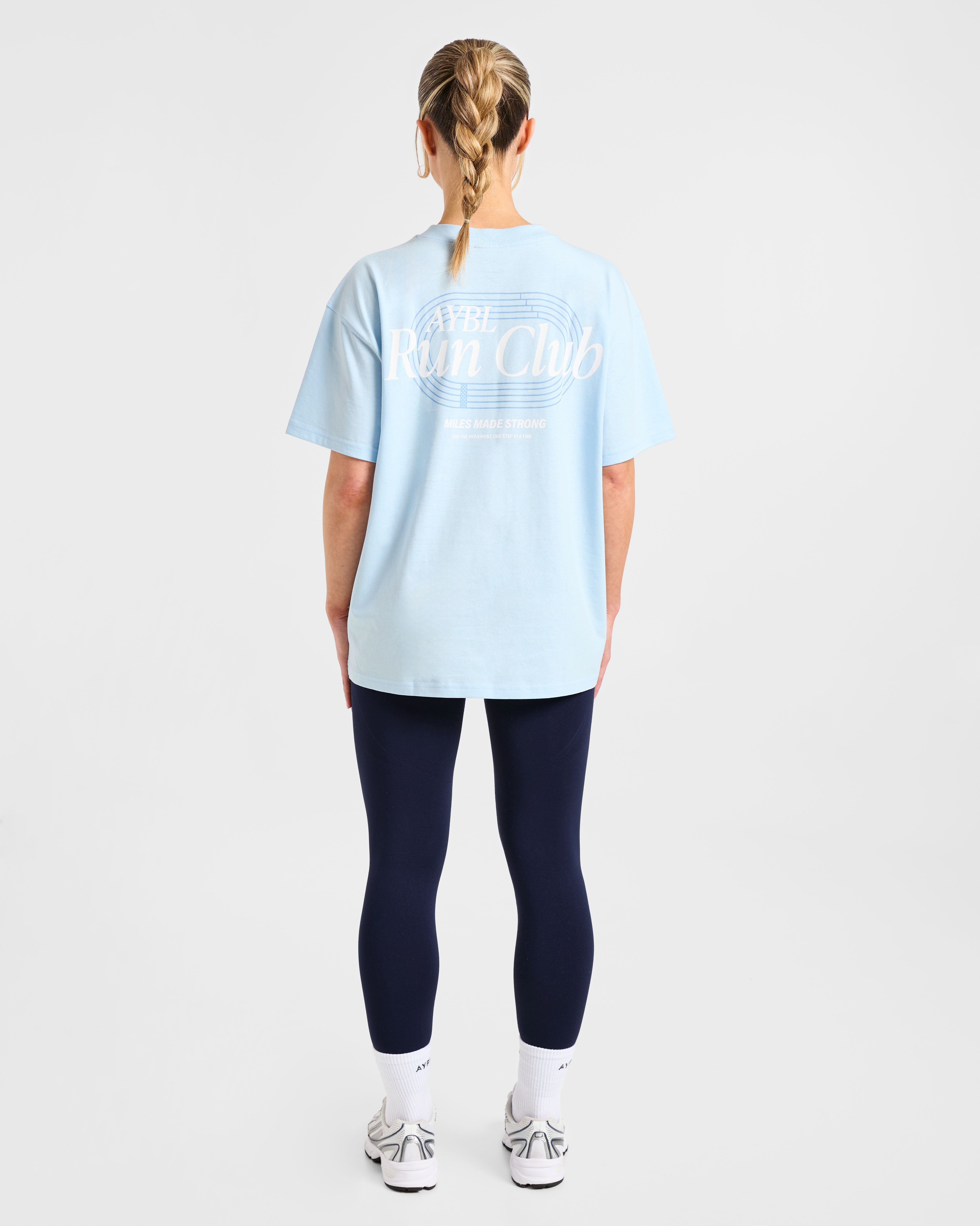 Run Club Oversized T Shirt - Bleu