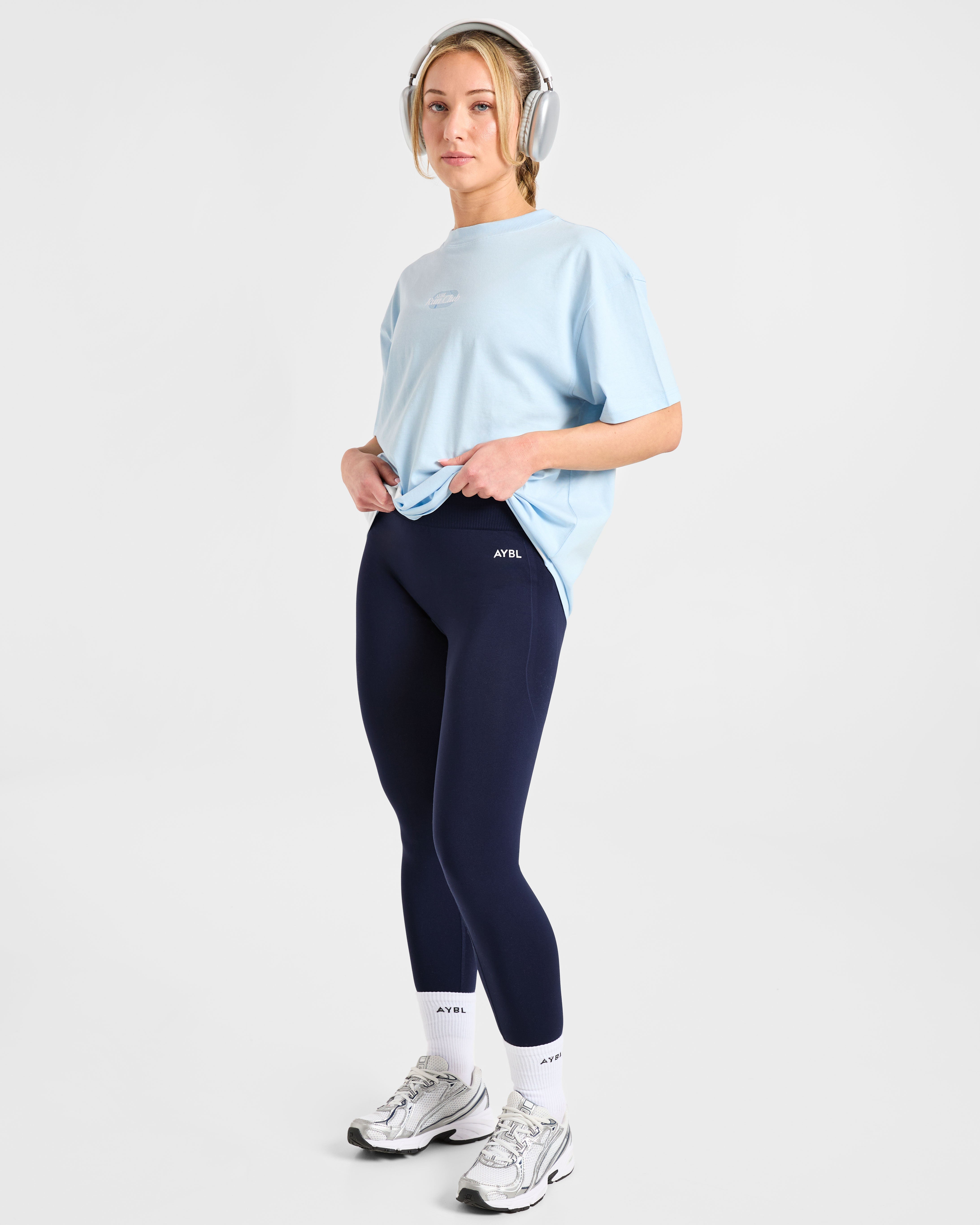 Run Club Oversized T Shirt - Bleu