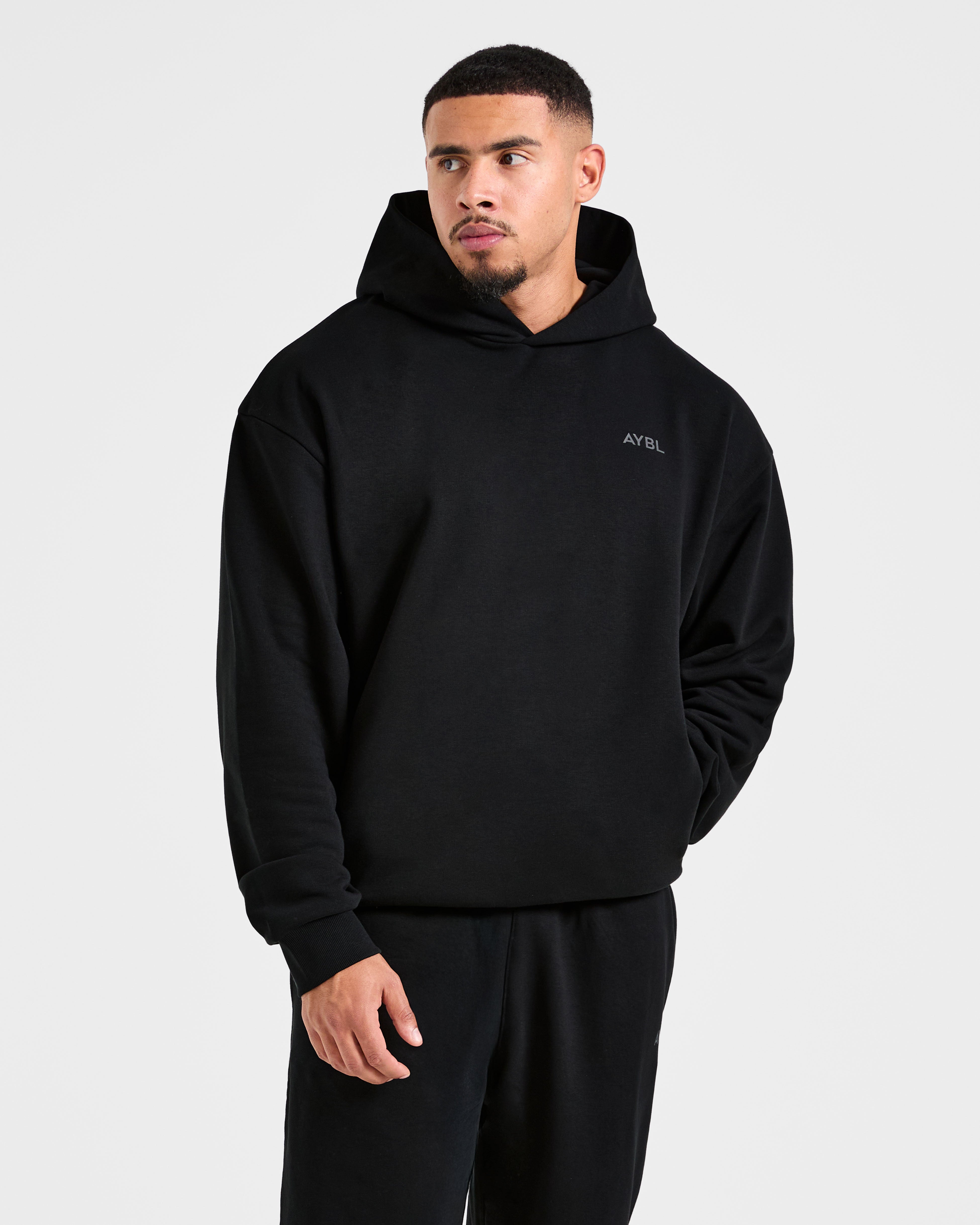 Essential Oversized Graphic Hoodie - Noir