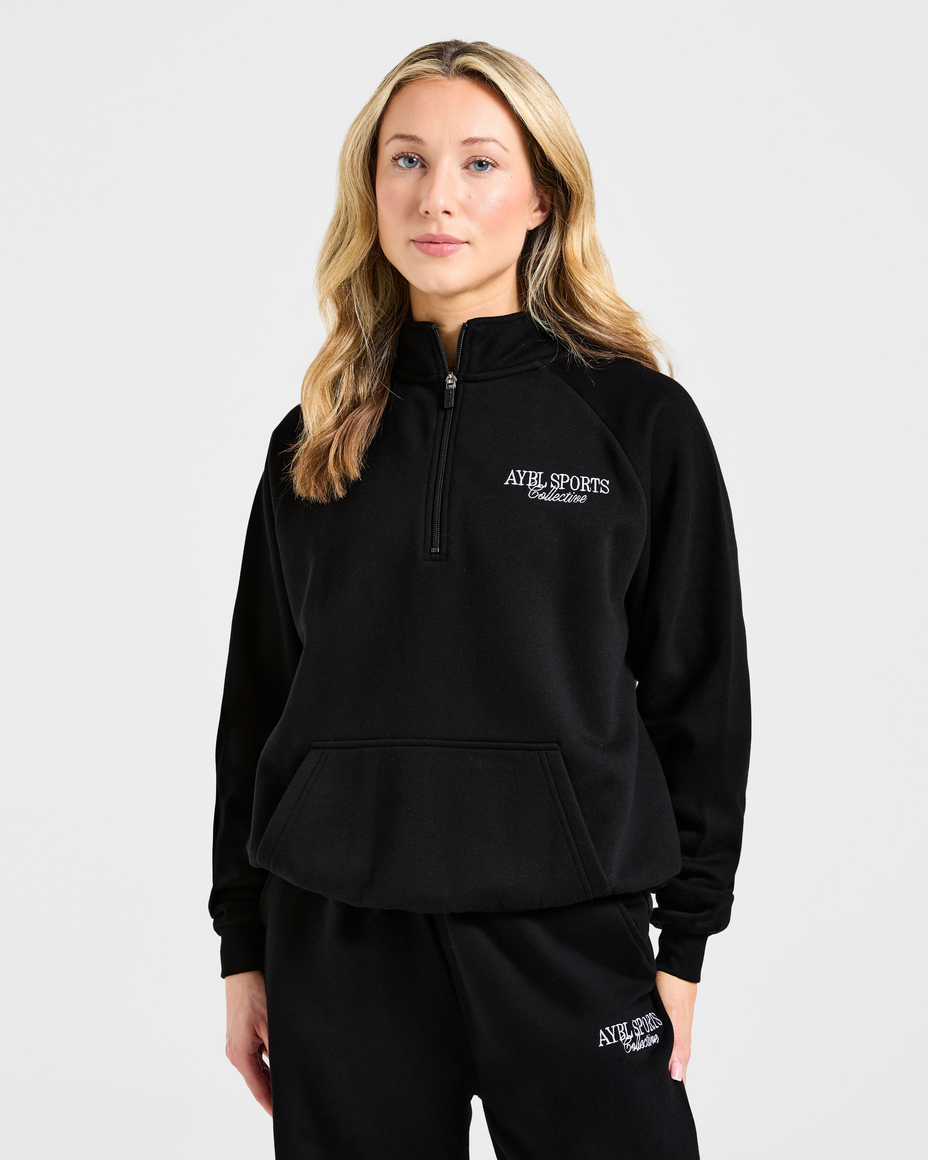 Sports Collective Oversized 1/4 Zip Pullover - Noir