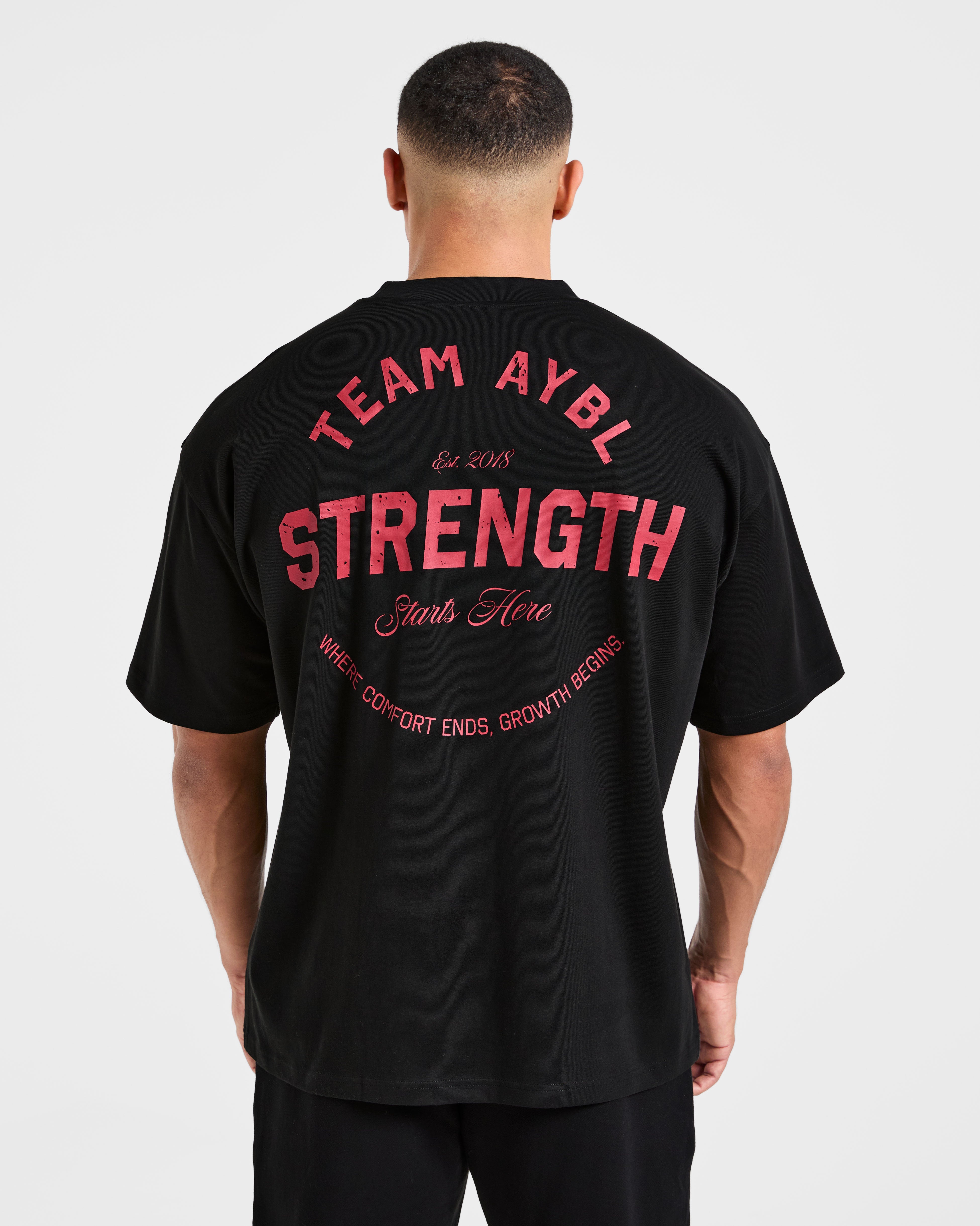 Cam Kissel x Strength Starts Here Oversized T Shirt - Noir/Rouge