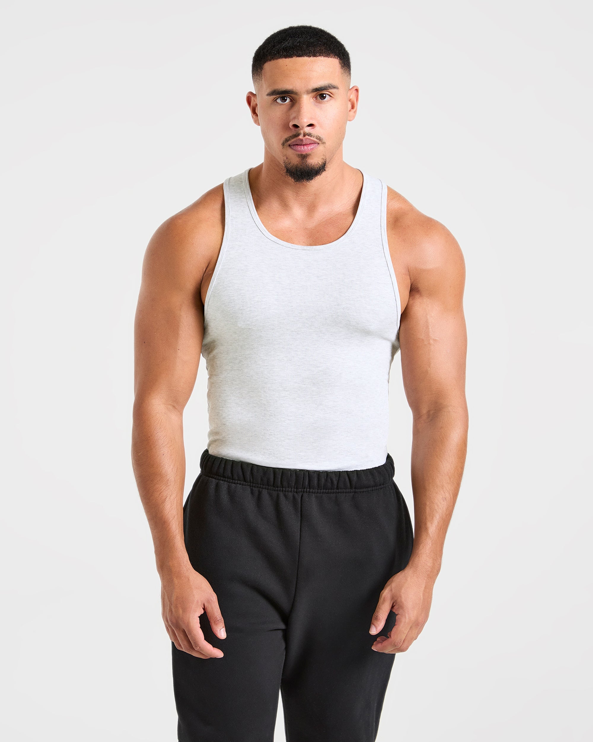 Muscle Ribbed Tank - Light Gris Marl