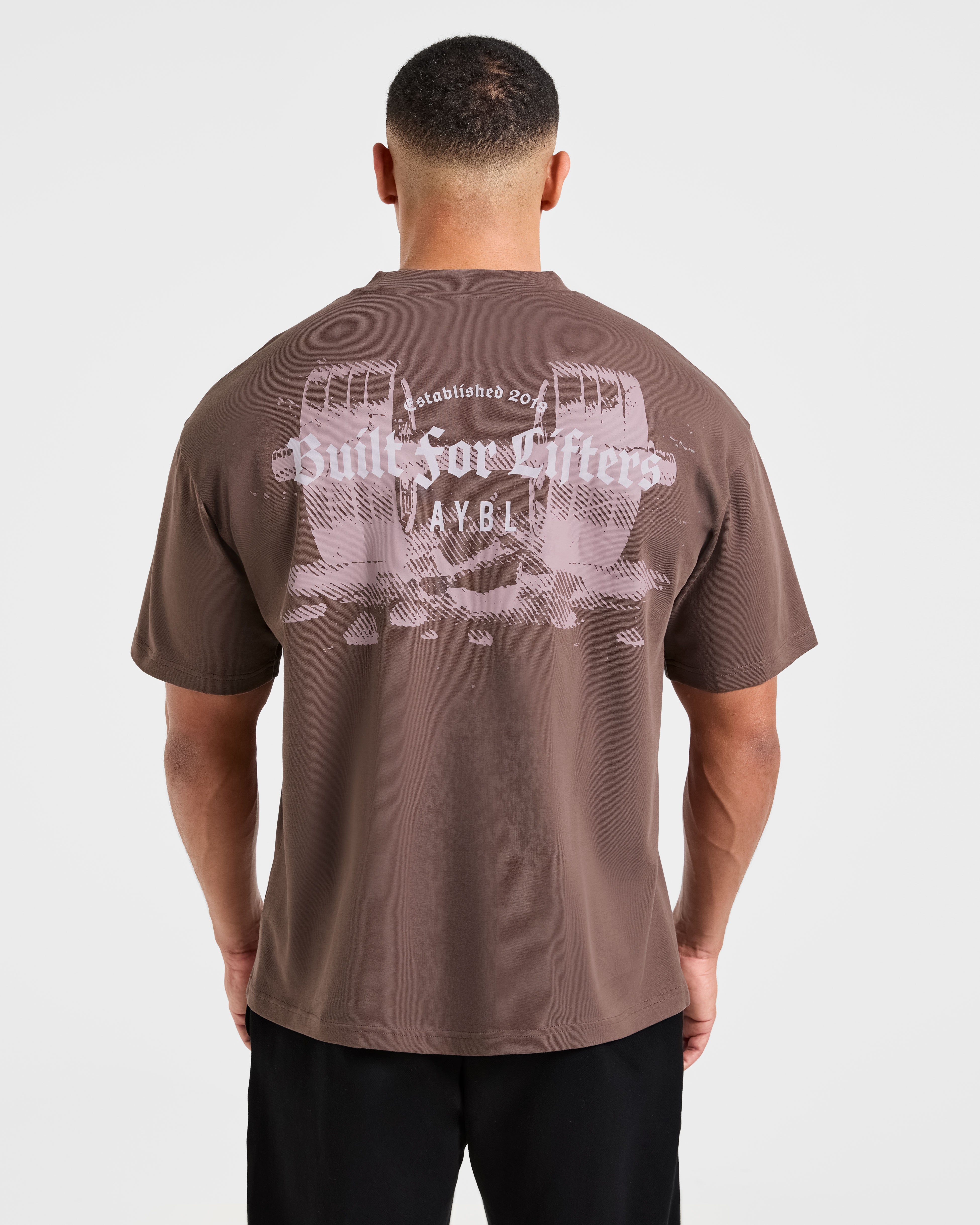 Built for Lifters Oversized T Shirt - Vintage Marron