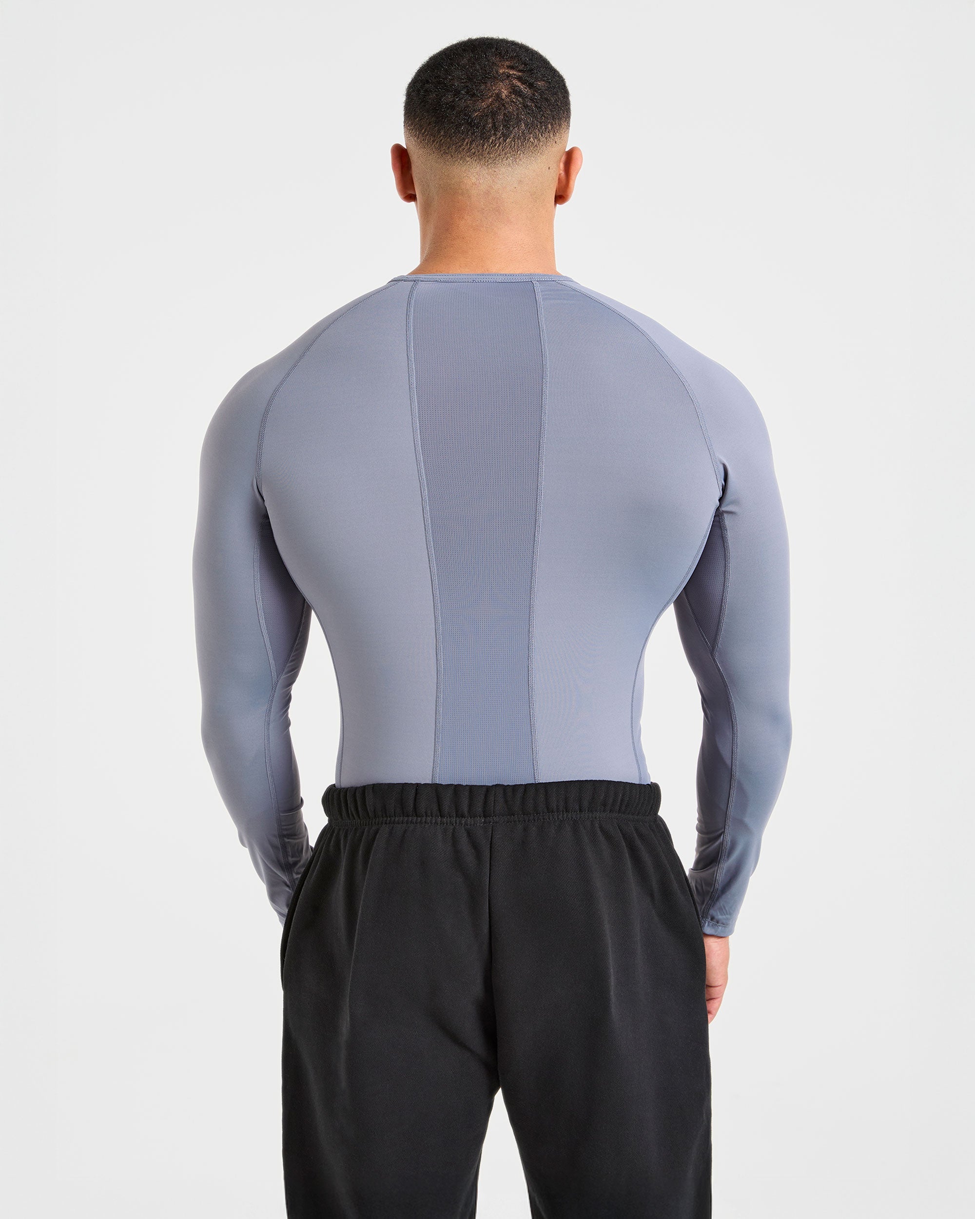 Compression Long Sleeve T Shirt - Slate Gris