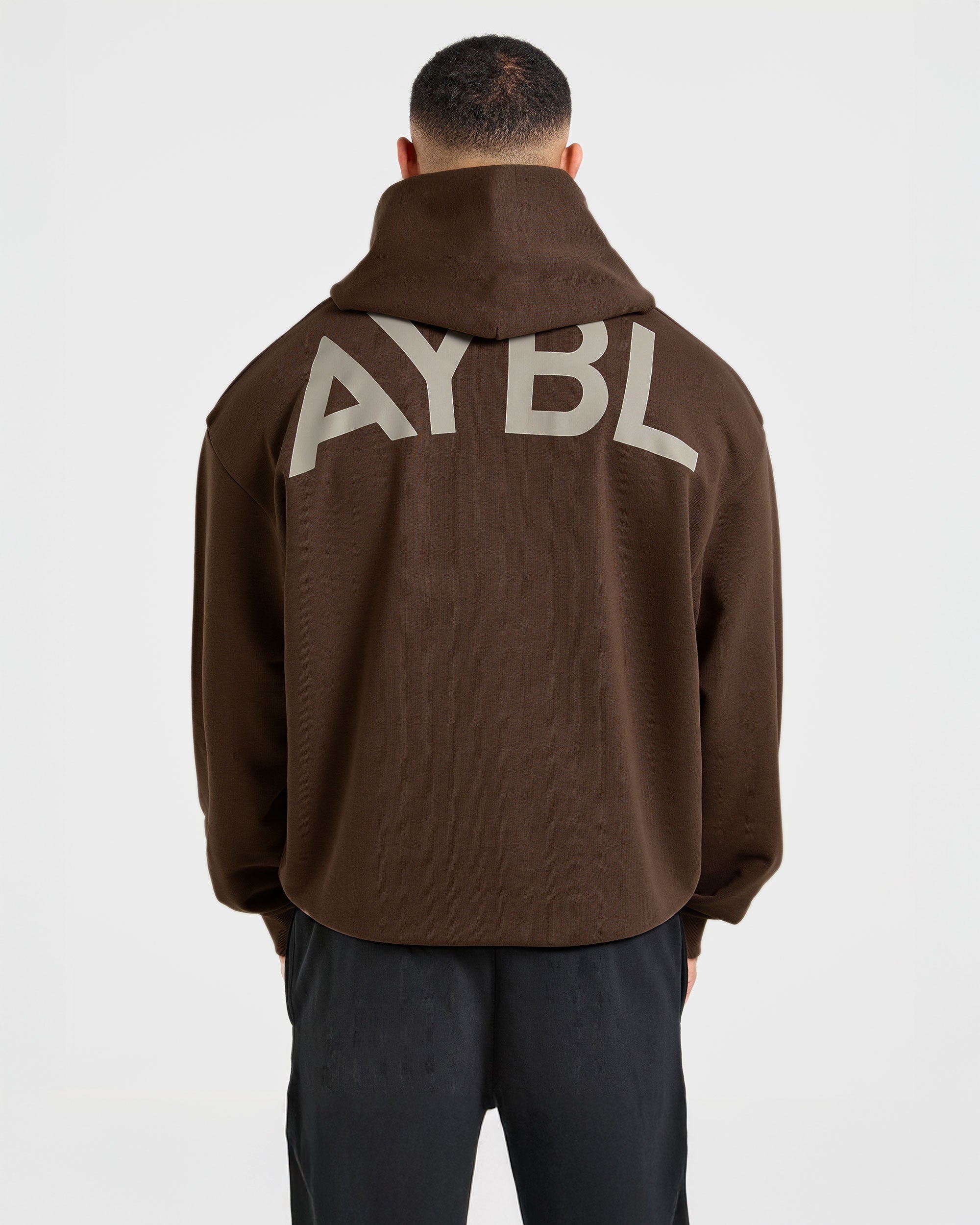 Essential Oversized Graphic Hoodie - Marron