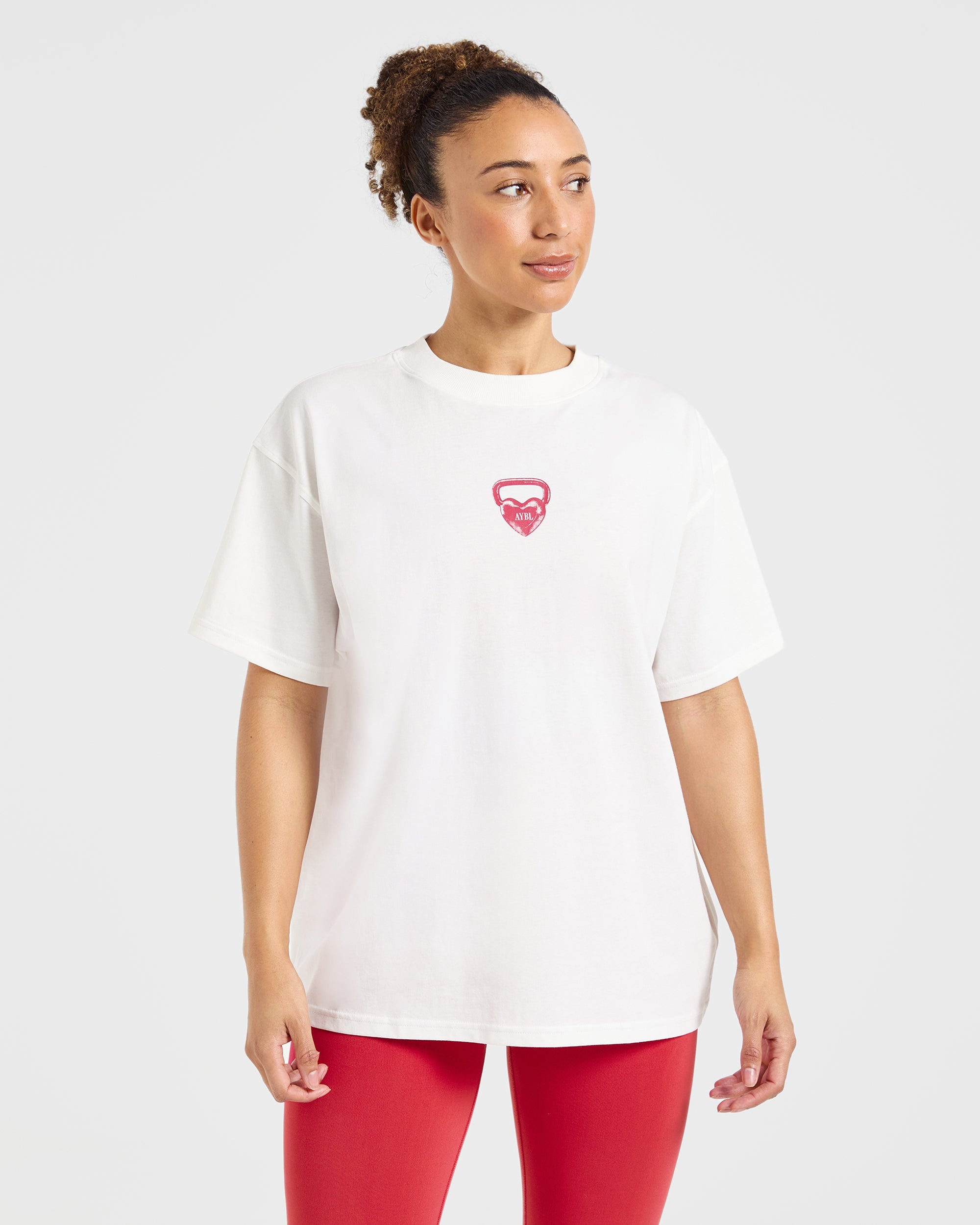 AYBL Lift Love Oversized T Shirt - Blanc