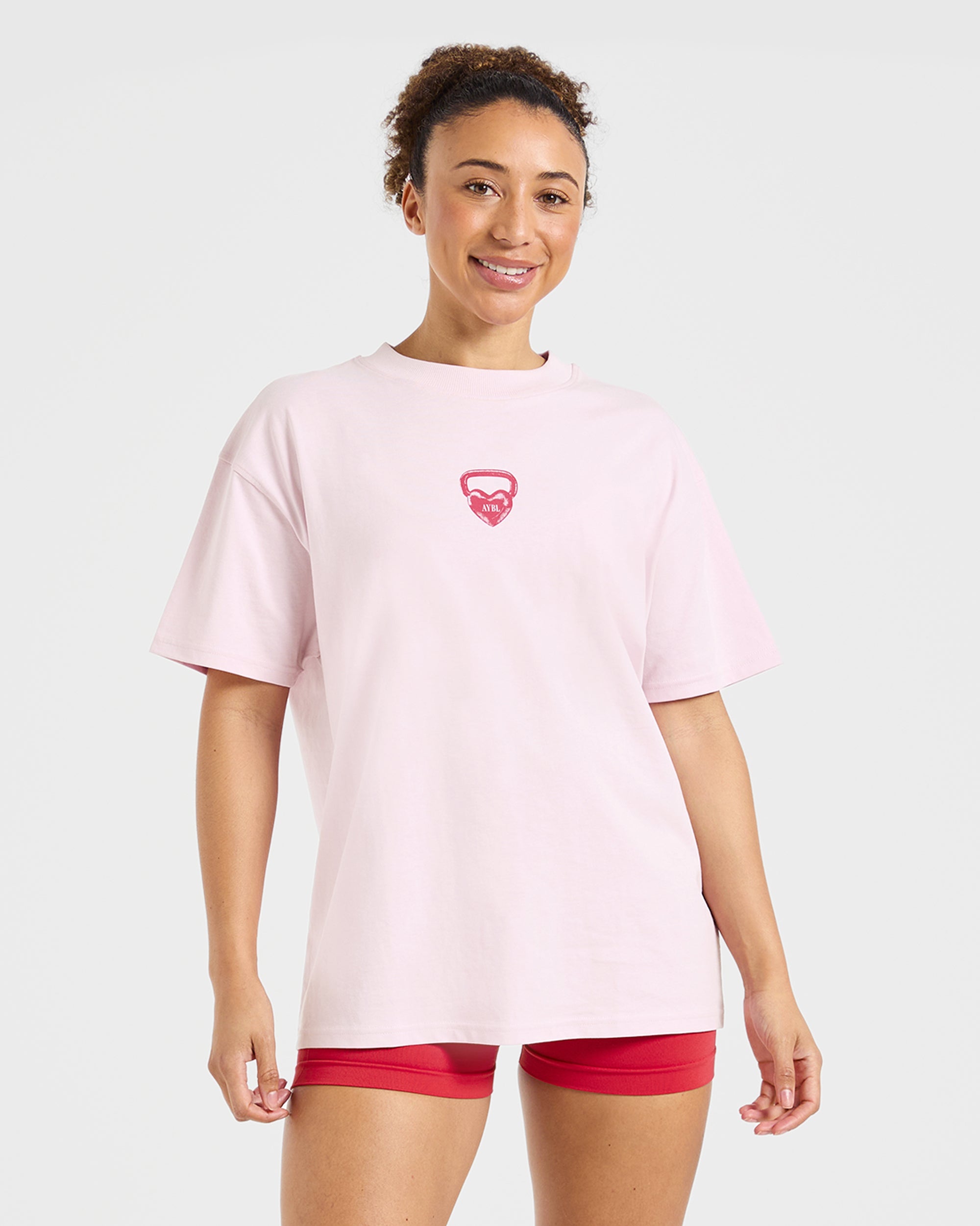 AYBL Lift Love Oversized T Shirt - Iced Rose