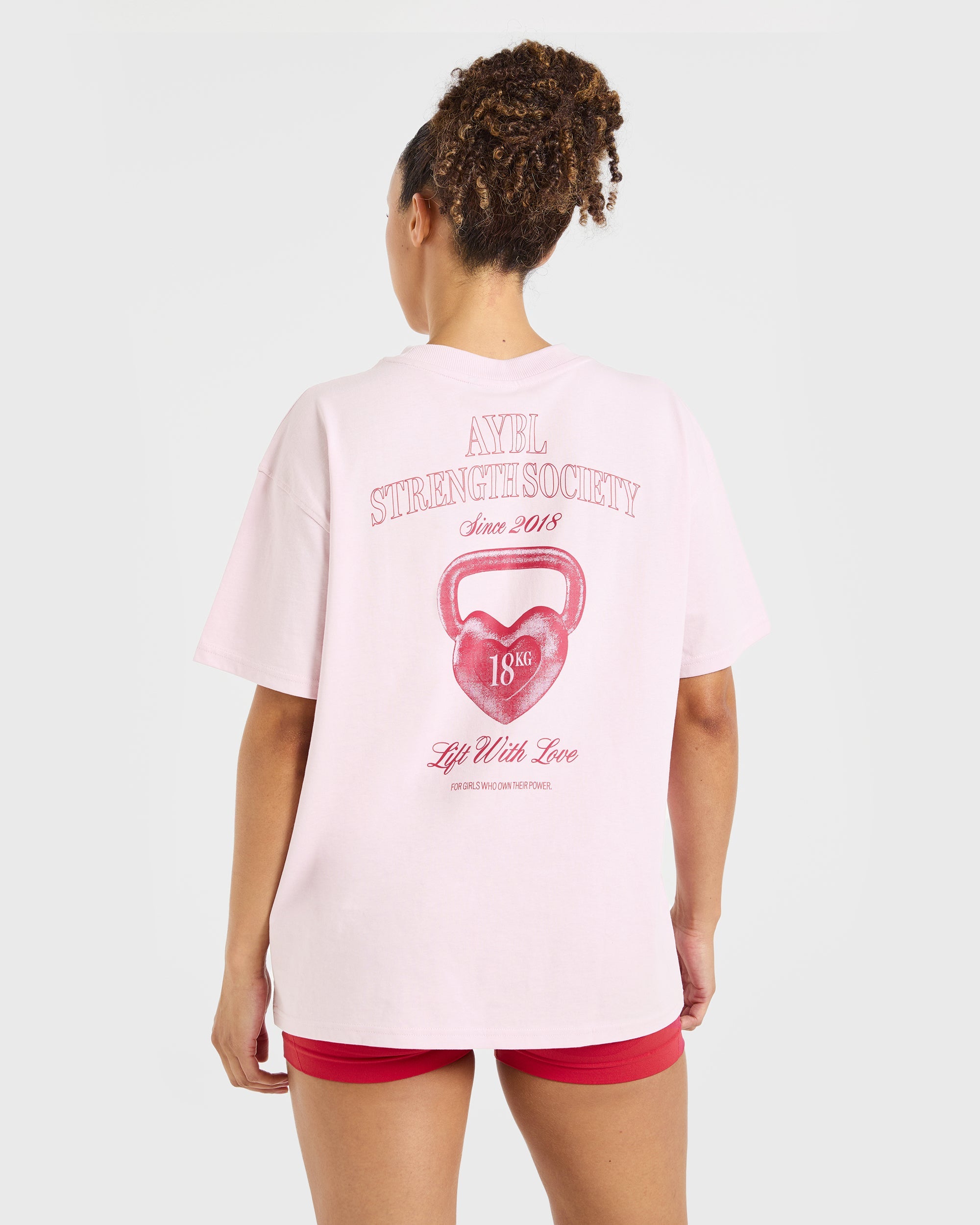 AYBL Lift Love Oversized T Shirt - Iced Rose