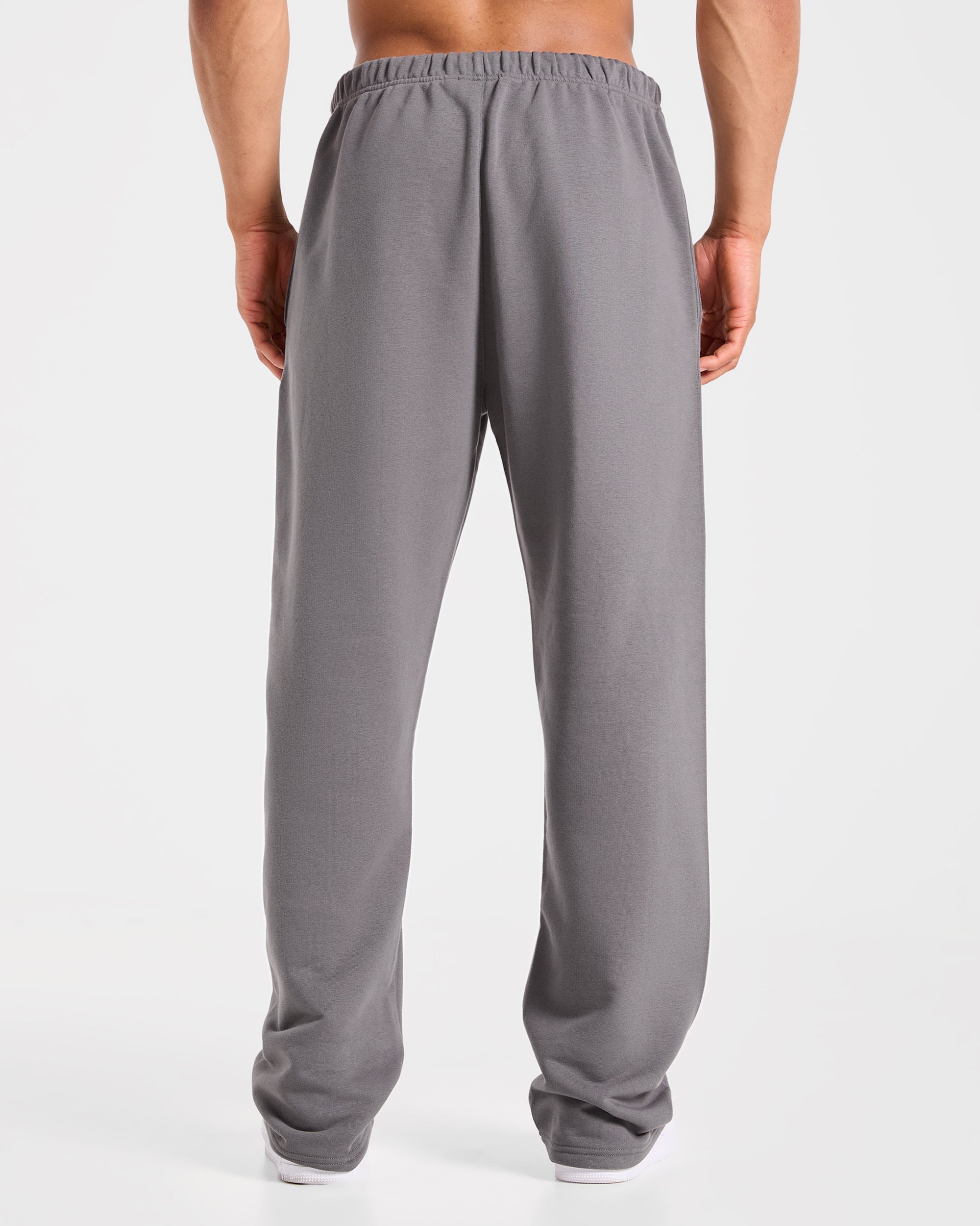 Strength Division Oversized Straight Leg Joggers - Charcoal/Rouge